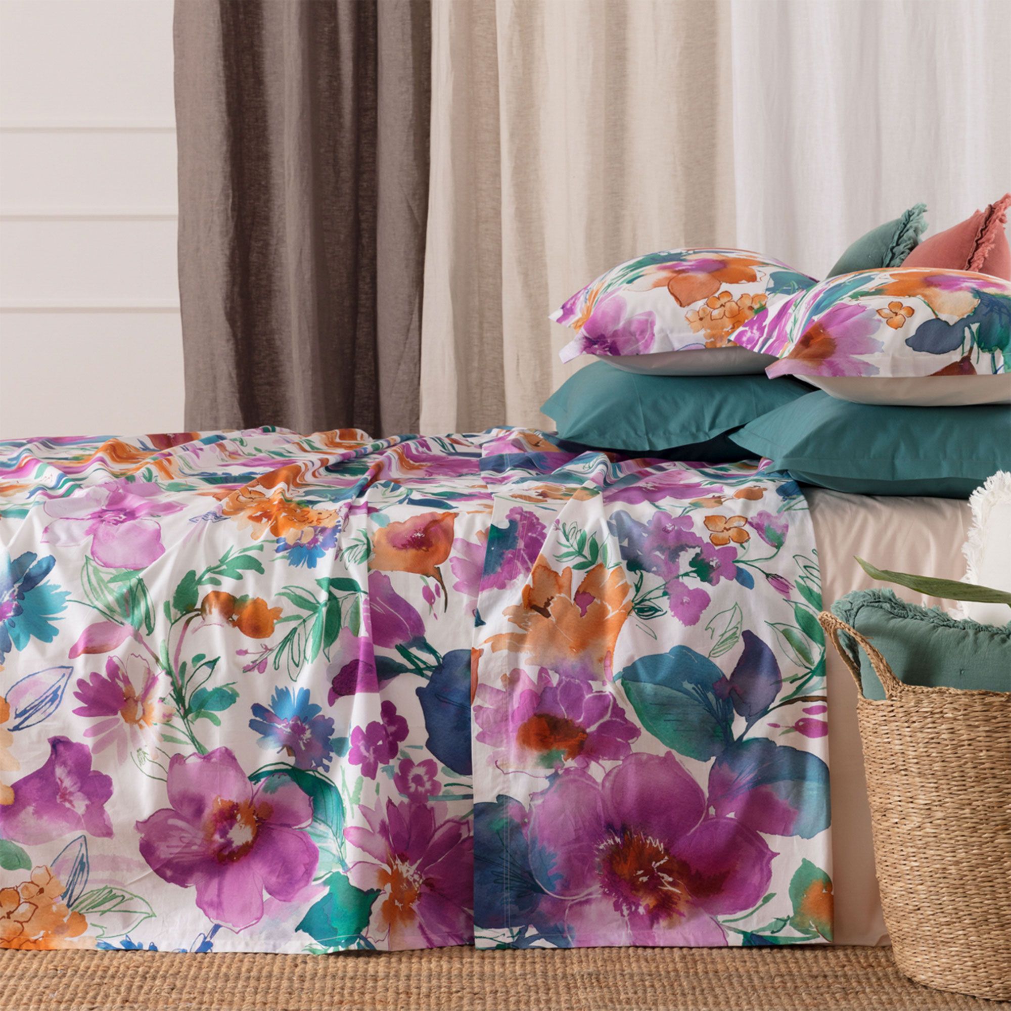 Carillo Home 
Completo letto
matrimoniale in
percalle 190 fili