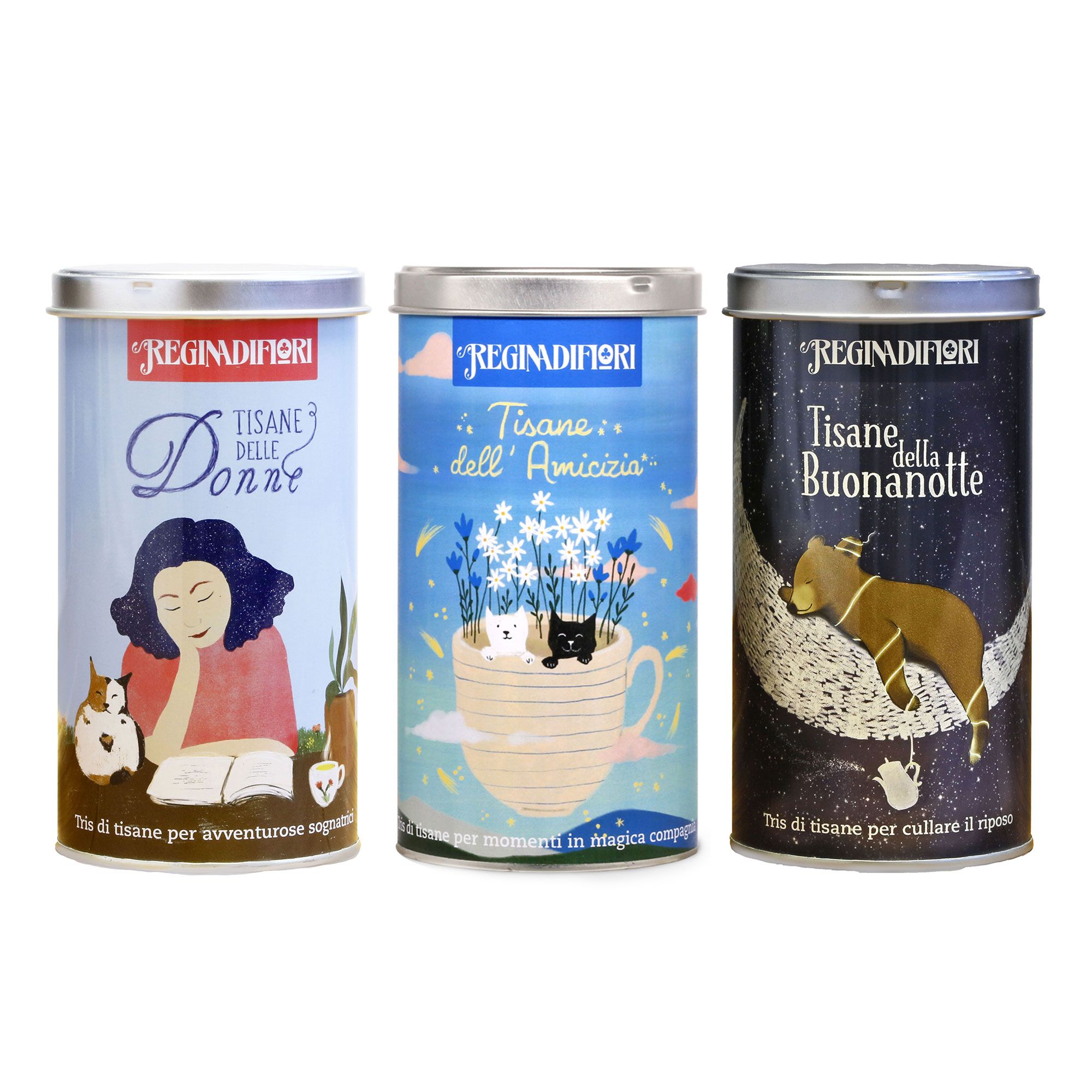 REGINAdiFIORI
3 latte con 12 tisane
ciascuna a tema fiaba