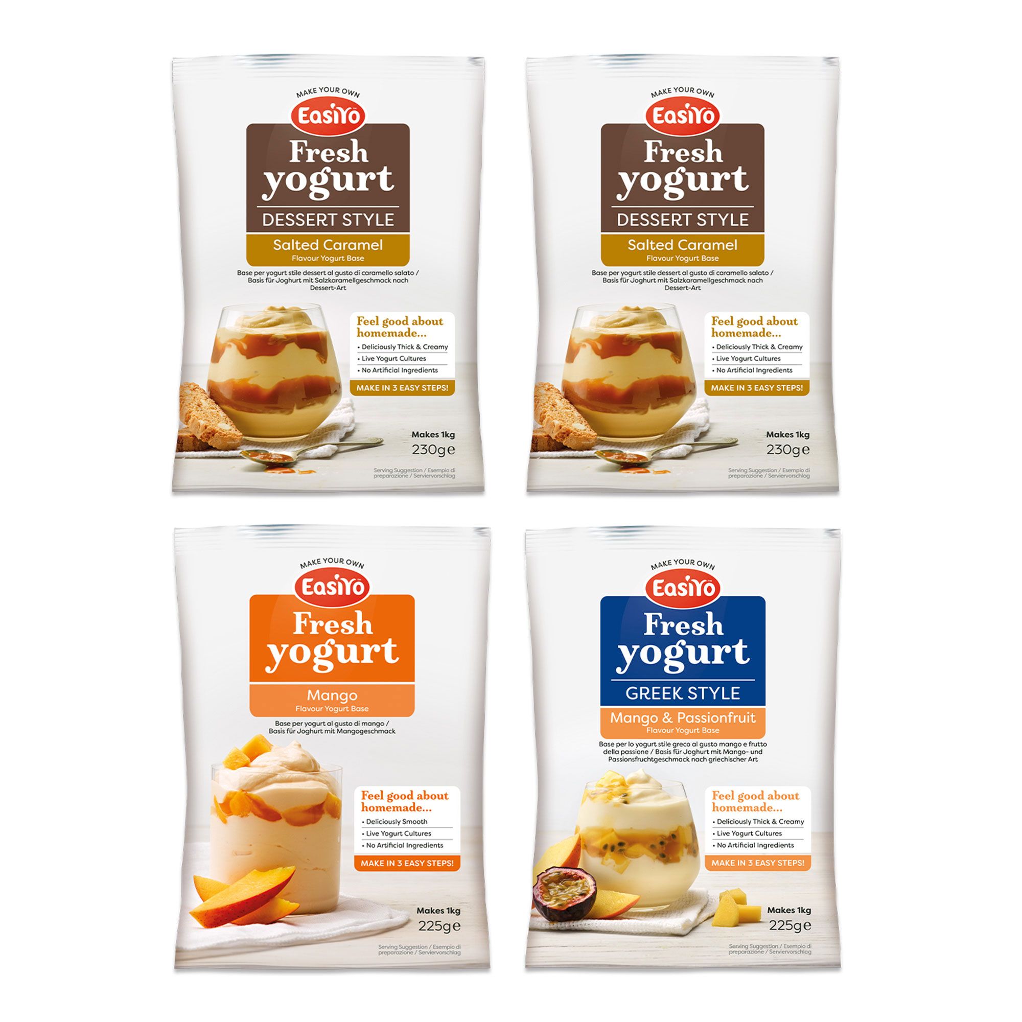 Easiyo
4kg di yogurt:
2 caramello salato+1
mango+1 passion fruit