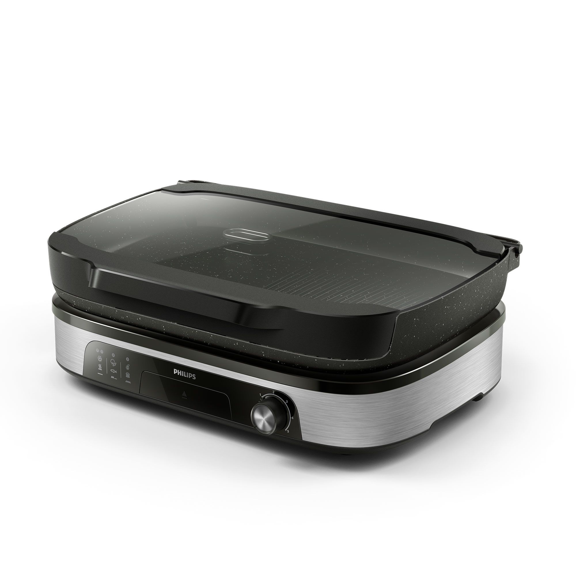 Philips HD6212/90
Grill da tavolo
con coperchio e
affumicatore