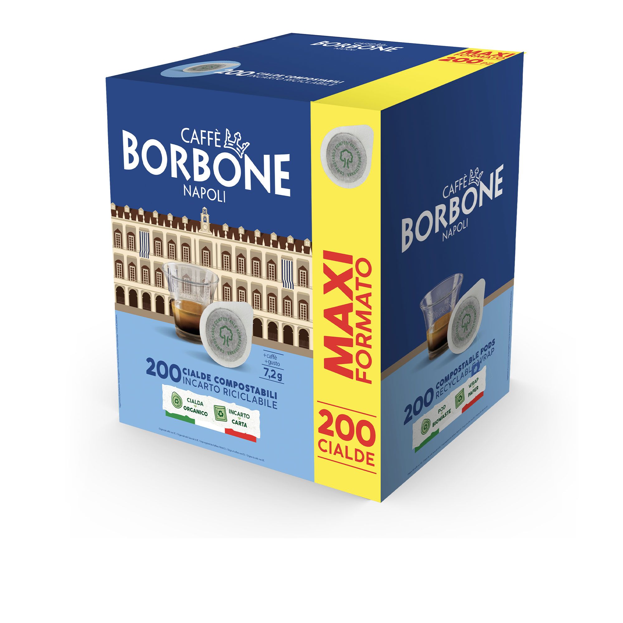 Caffè Borbone
200 cialde 44 mm
Mmscela Nera Decisa
intensità 9/10