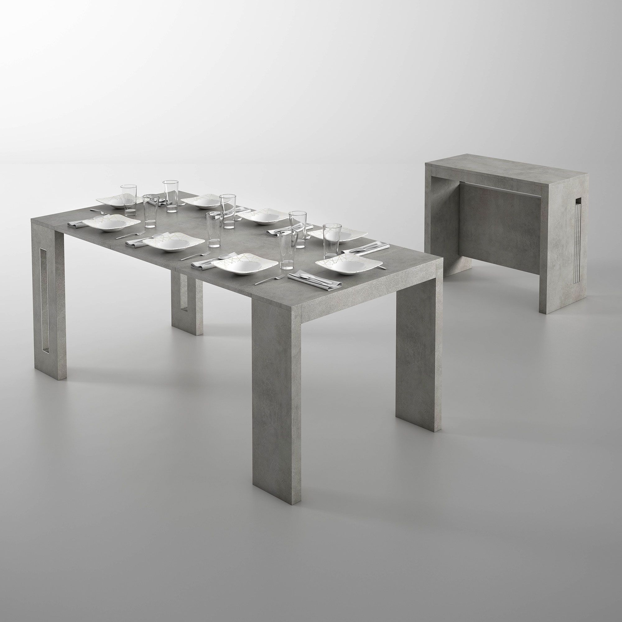 Terraneo
Tavolo consolle
trasformabile in tre
mosse