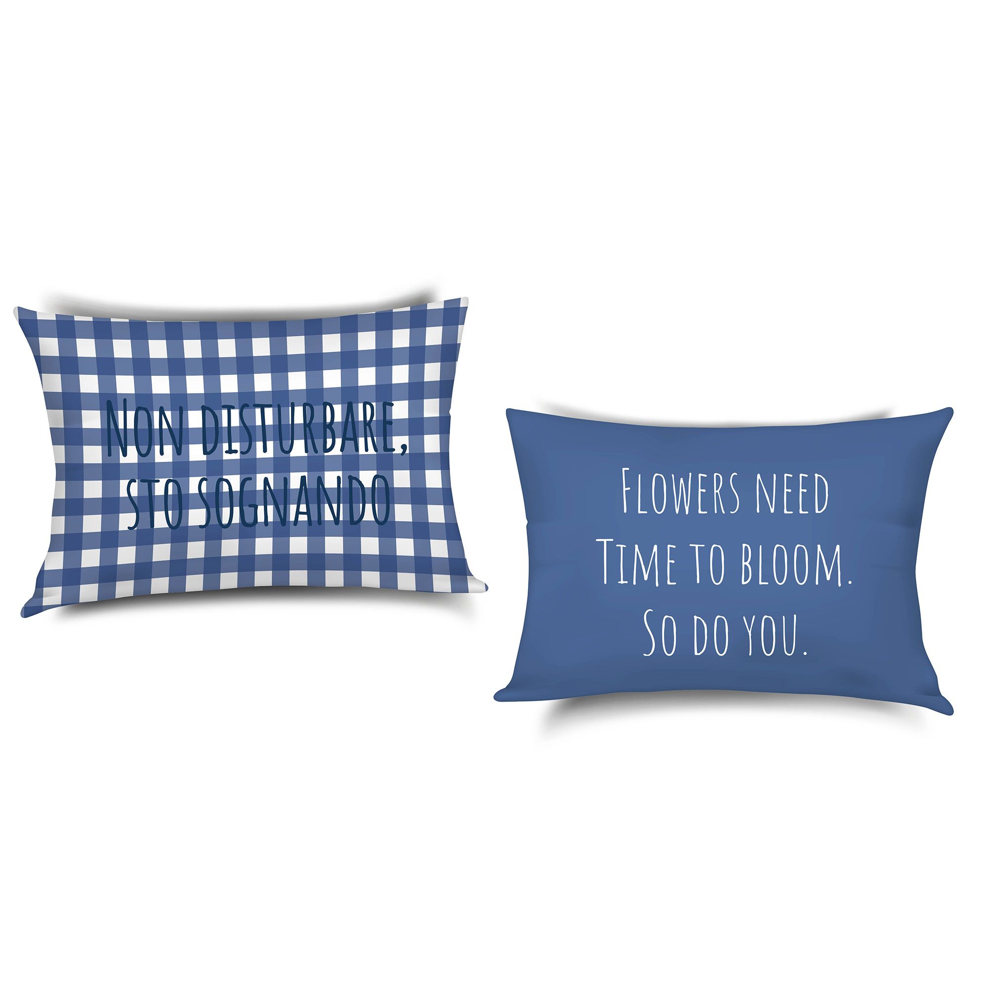 Camomilla Milano Home
2 federe 
Fiorellini Blu
in raso di cotone