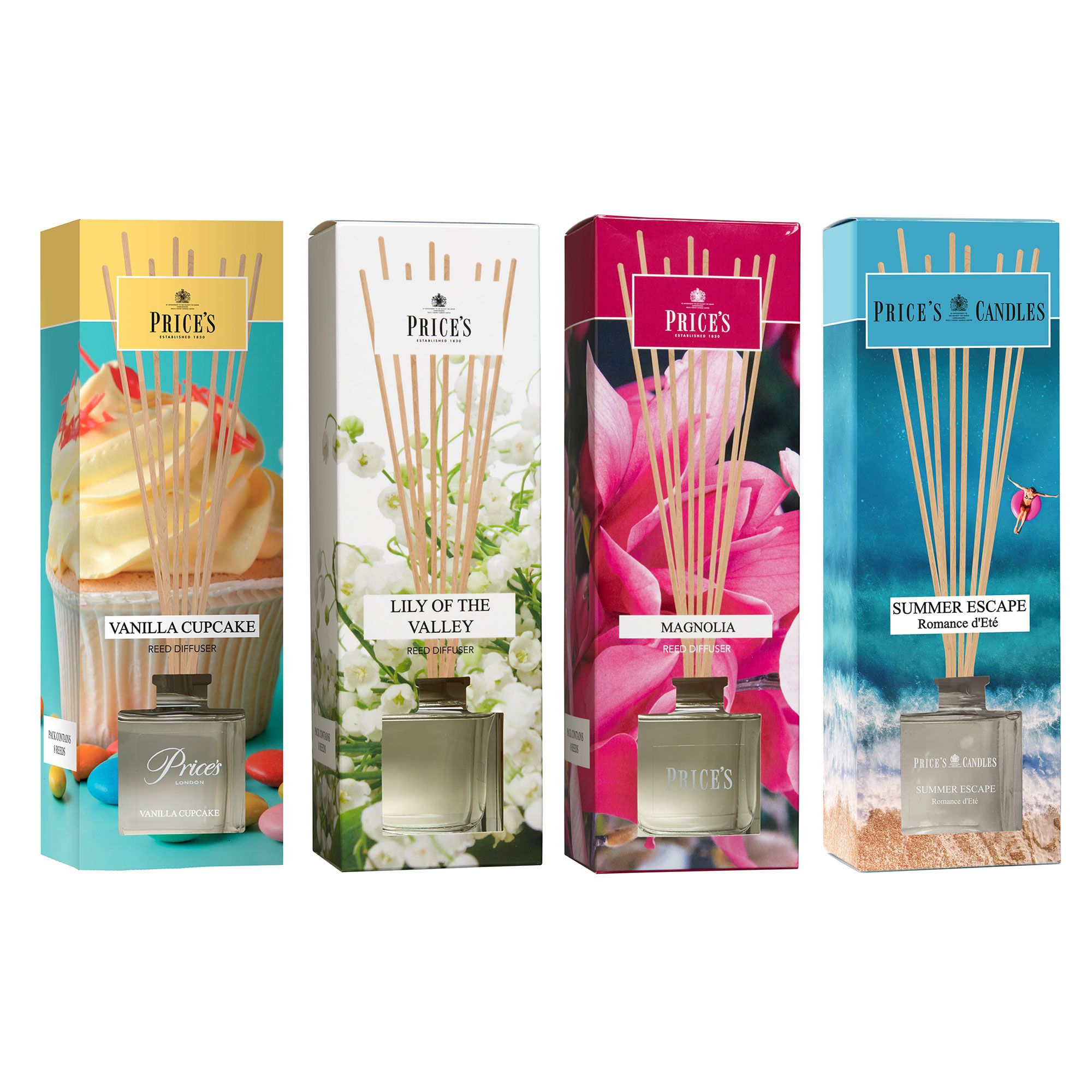 Image of Price's Candles 4 diffusori in vetro fragranze assortite con astuccio regalo061