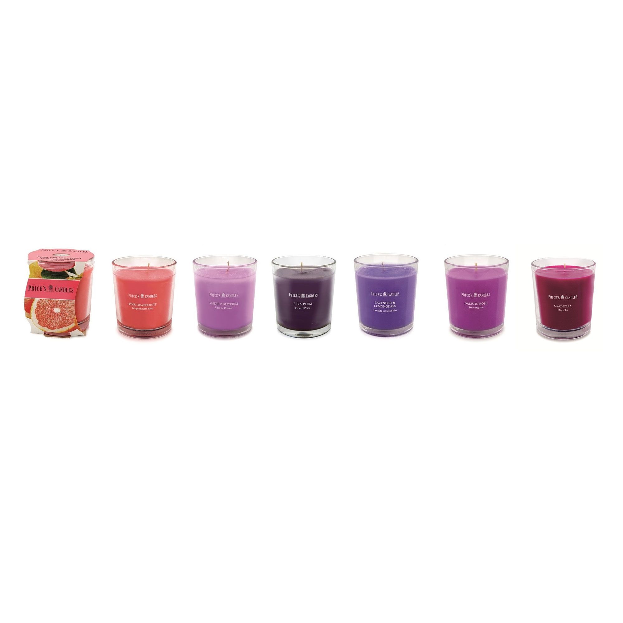 Price's Candles
Set 6 candele in
bicchiere di vetro
trasparente
