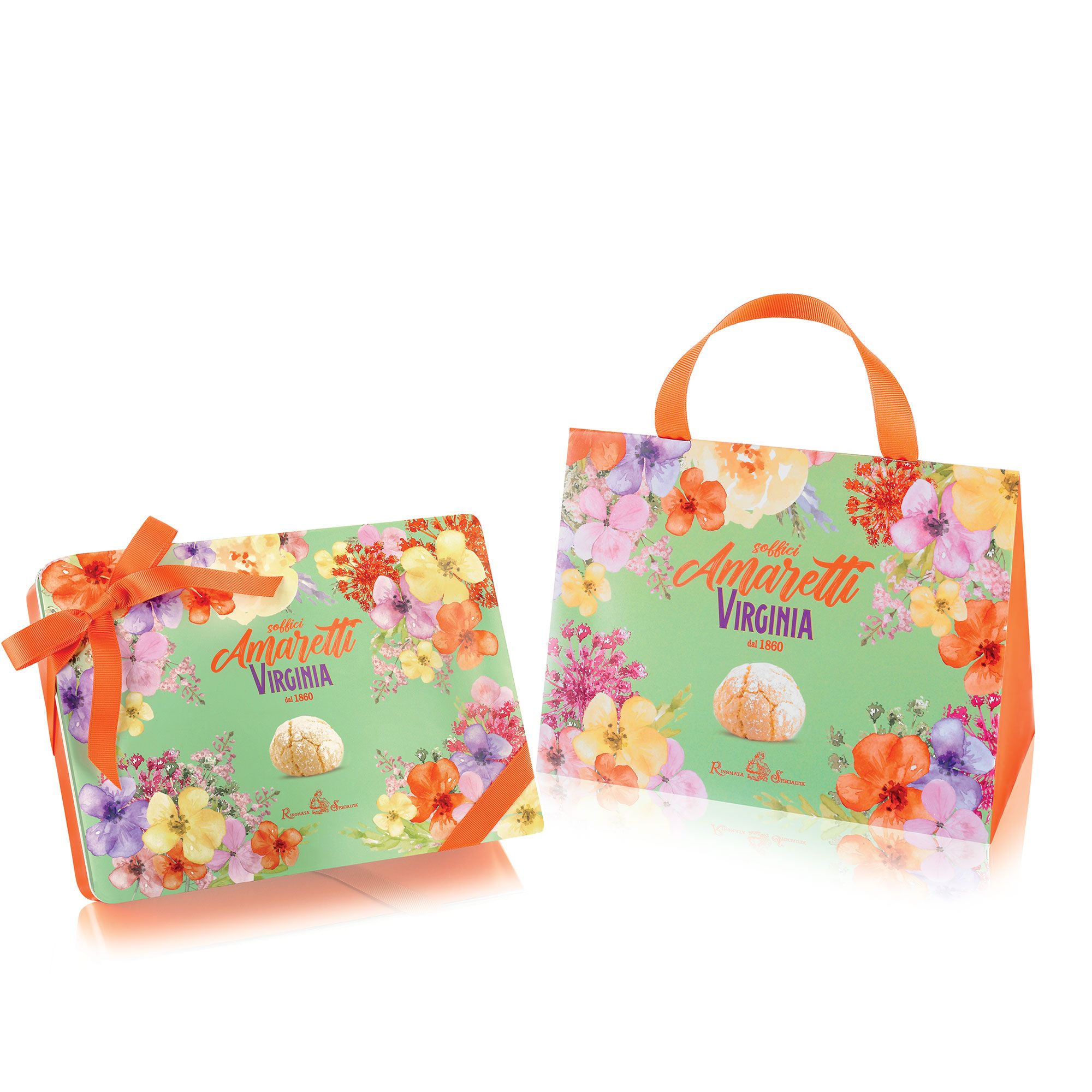 Amaretti Virginia
kit composto da: 1
borsetta in cartone e
1 confezione regalo