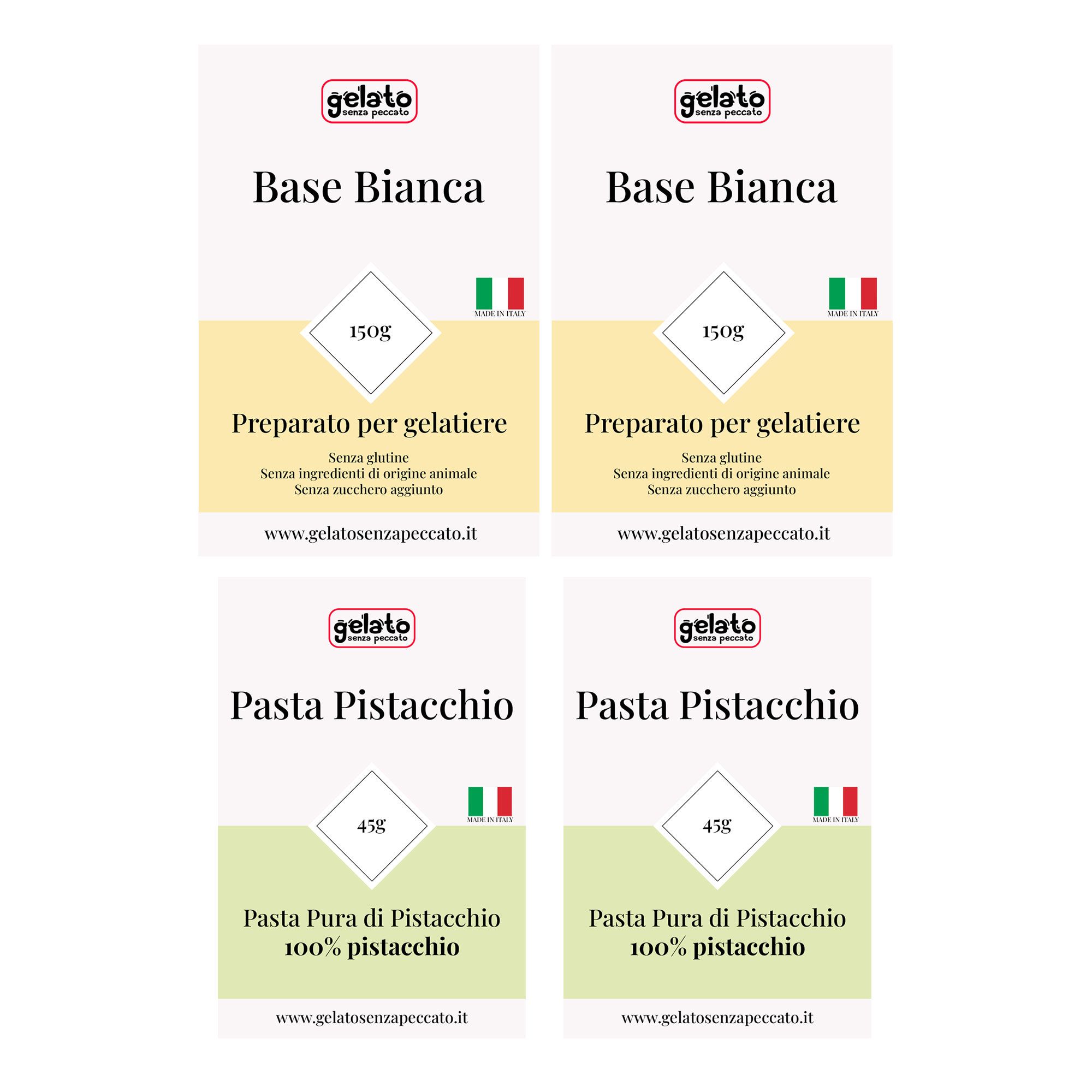 Gelato senza Peccato
Kit 2 sacchetti
Base Bianca con
creme di frutta secca