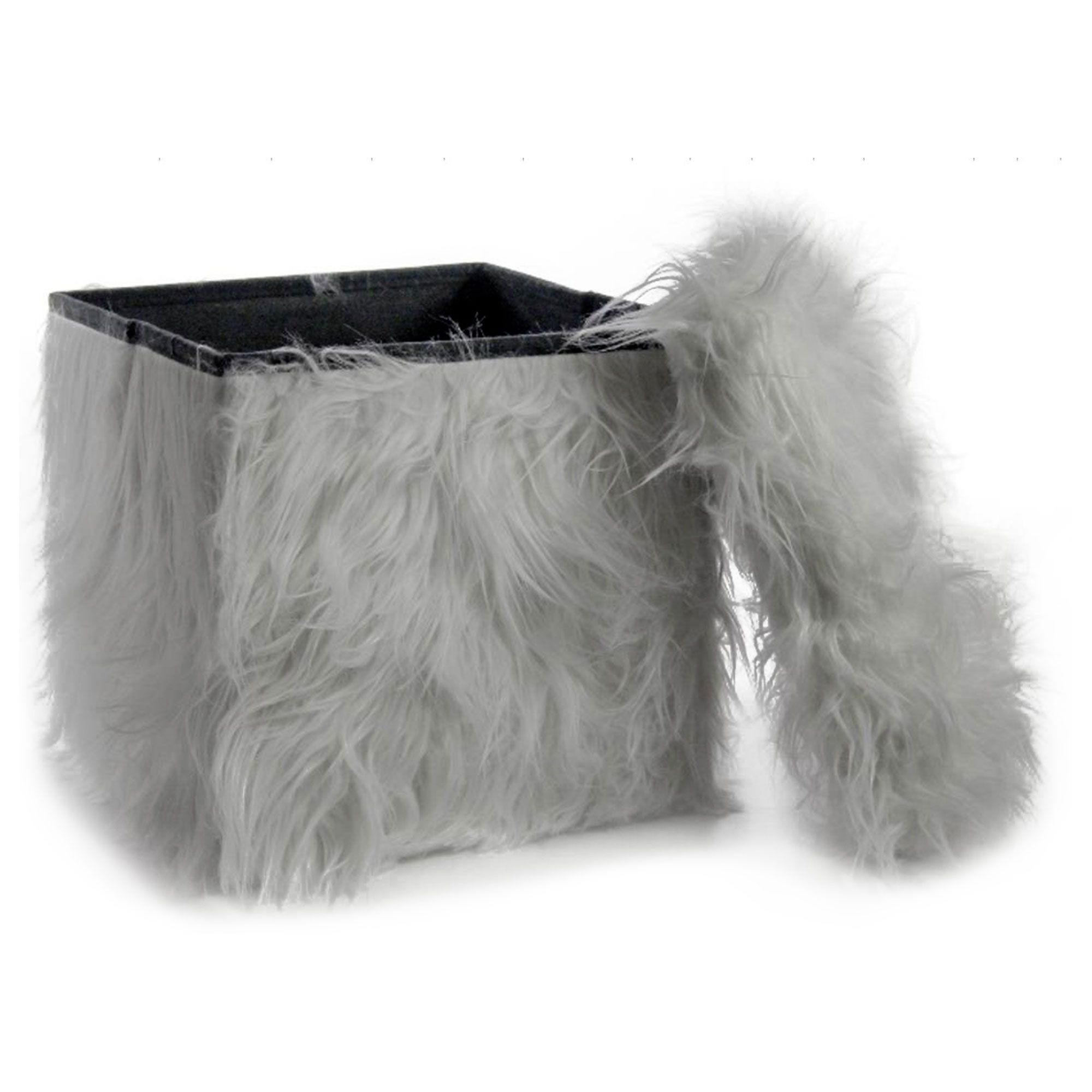 Image of Home Reflections Pouf contenitore Yeti ricoperto in peluche 38x38x38 cm061