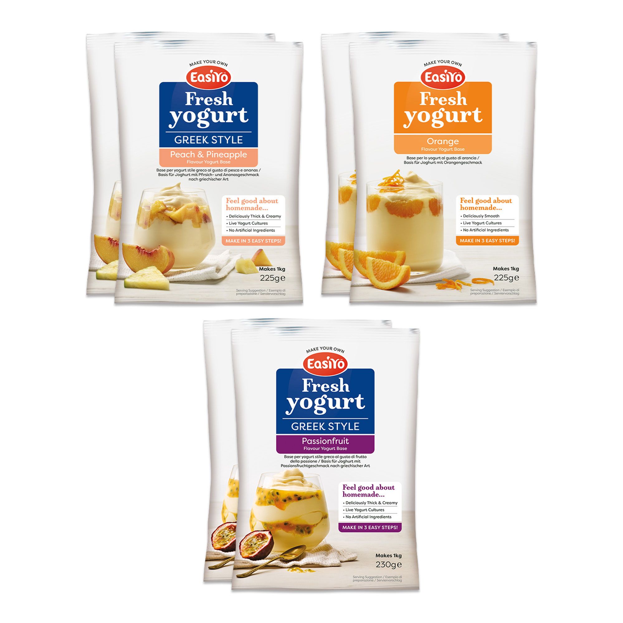 Easiyo
6 kg di yogurt
stile greco
gusto alla frutta