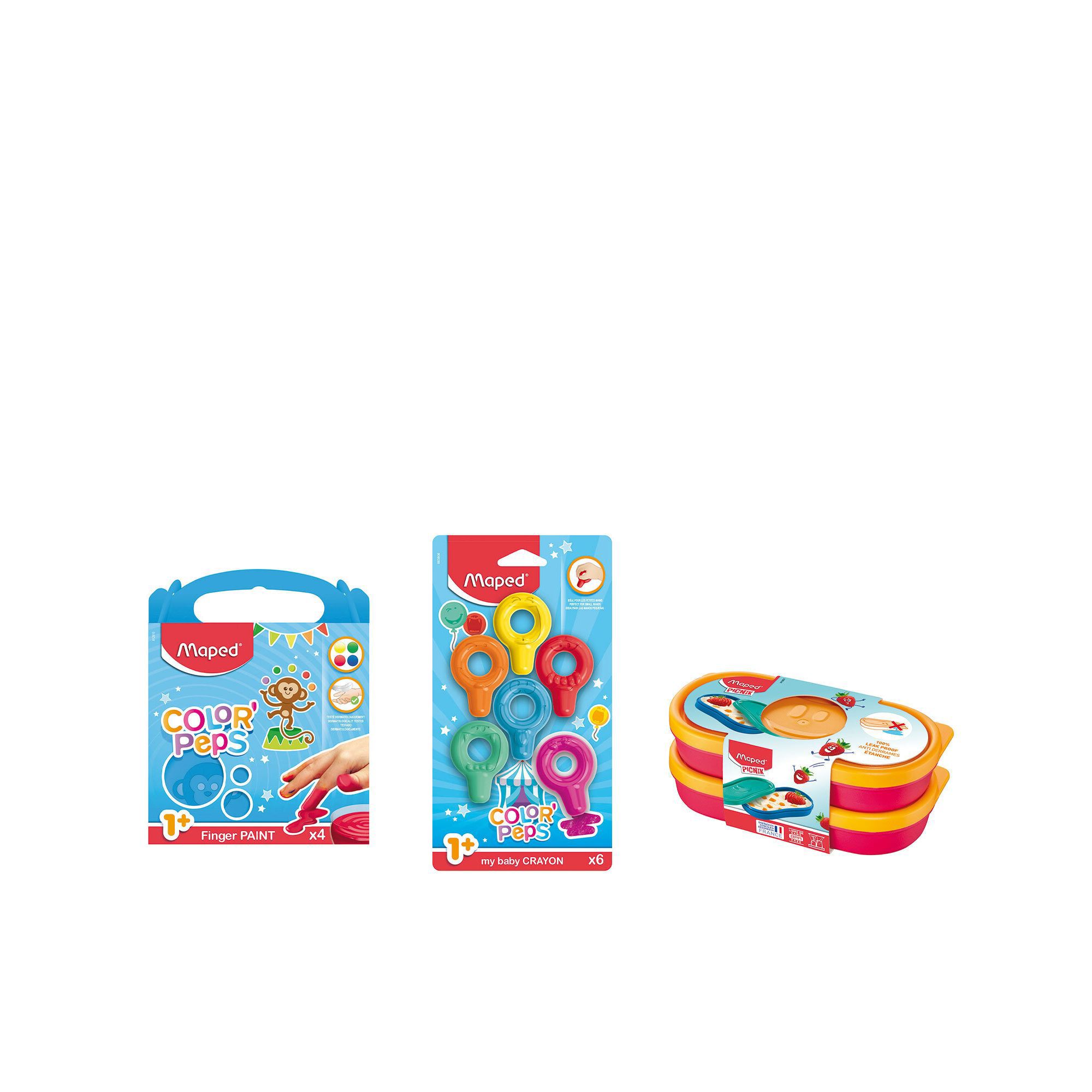 QVC Maped KIT CANCELERIA BABY pastelli a cera snack box colori a dita