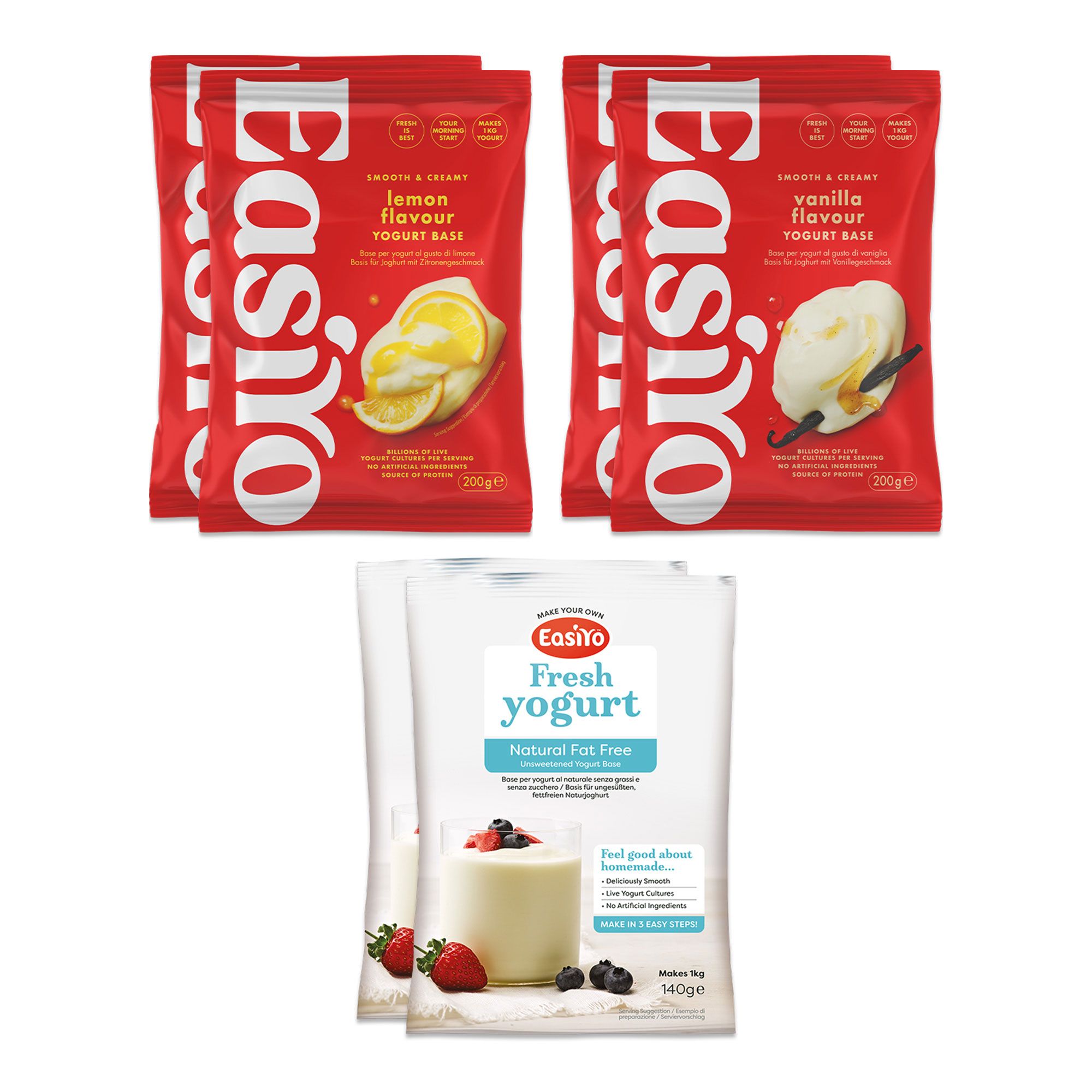 Easiyo
6 kg yogurt
gusti limone,
vaniglia, naturale