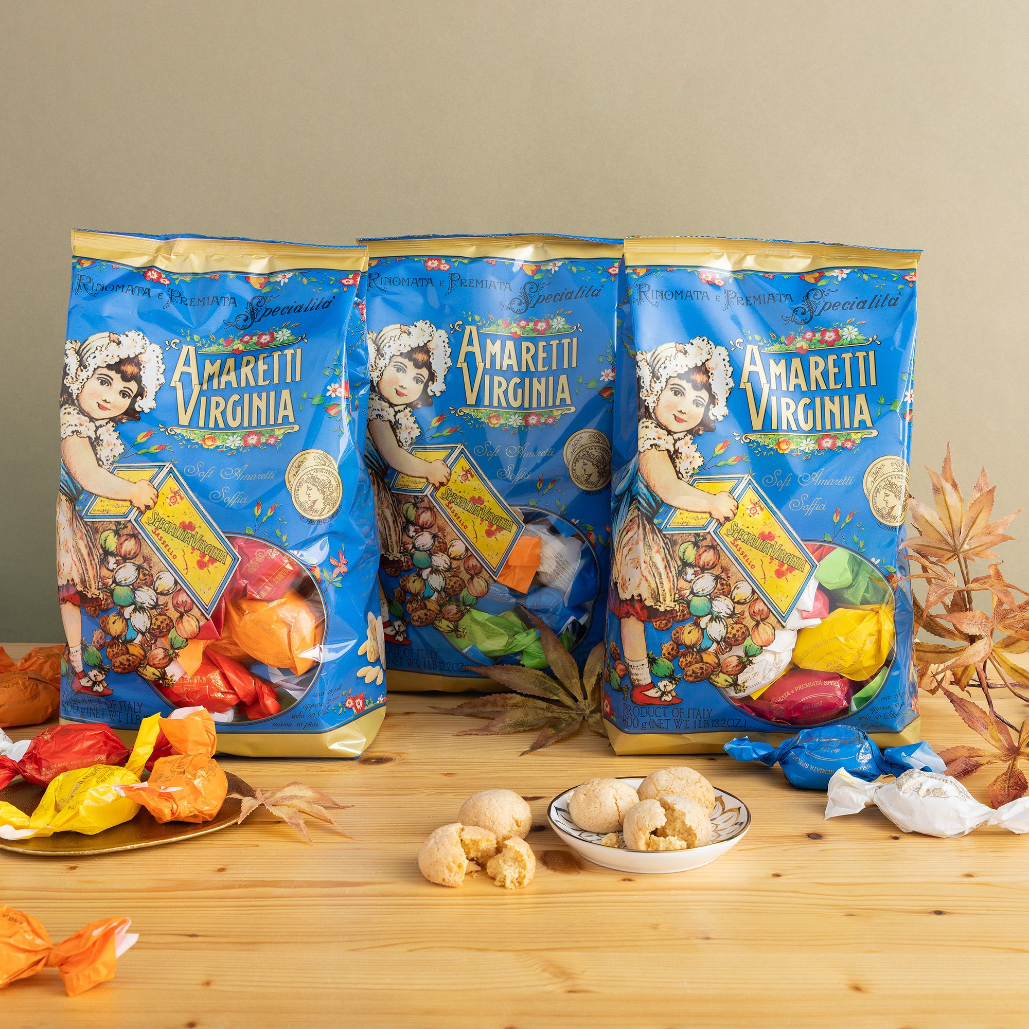 Amaretti Virginia
Set sacchi di
amaretti soffici
(3x800g)