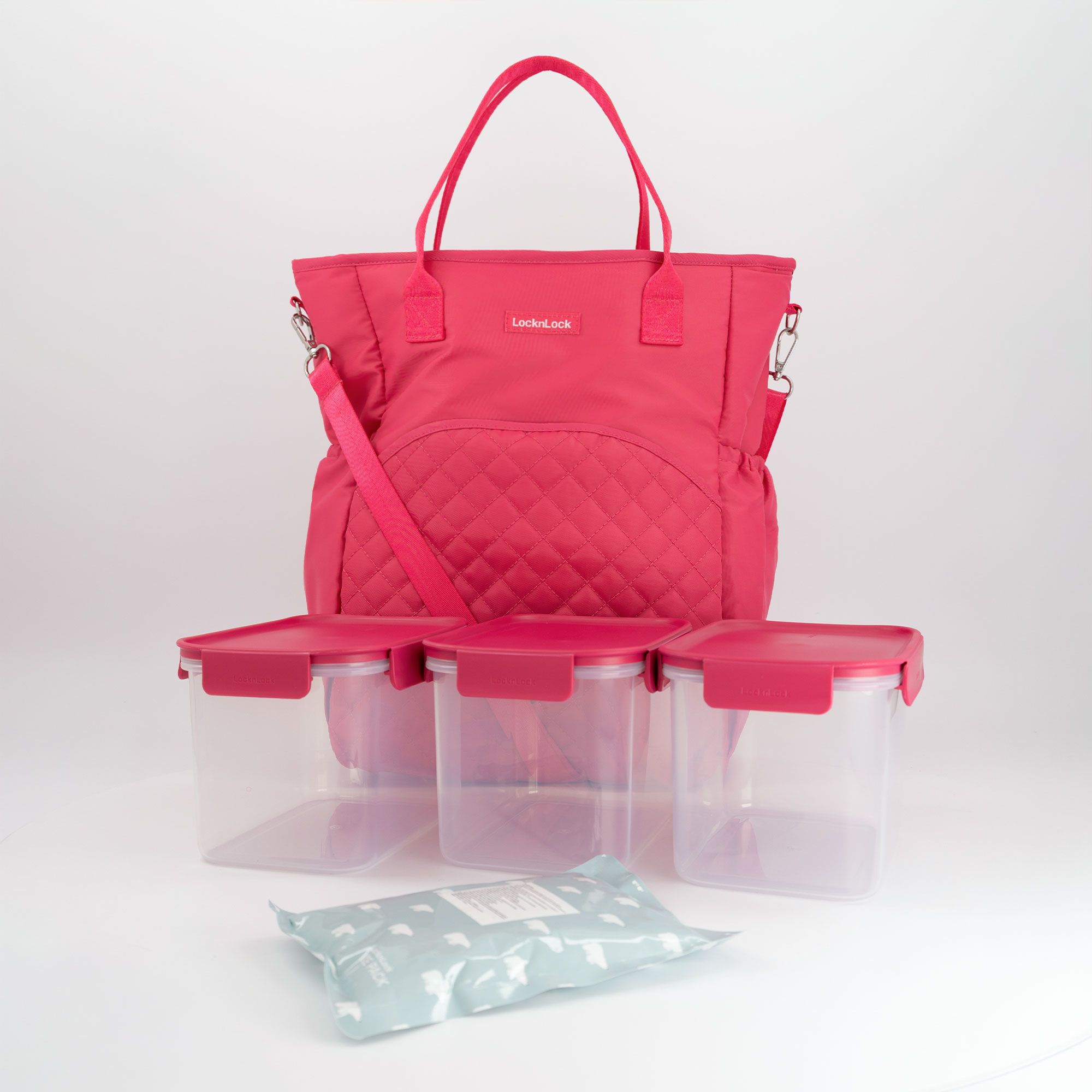 LocknLock Borsa termica con 3 contenitori e busta ghiaccio