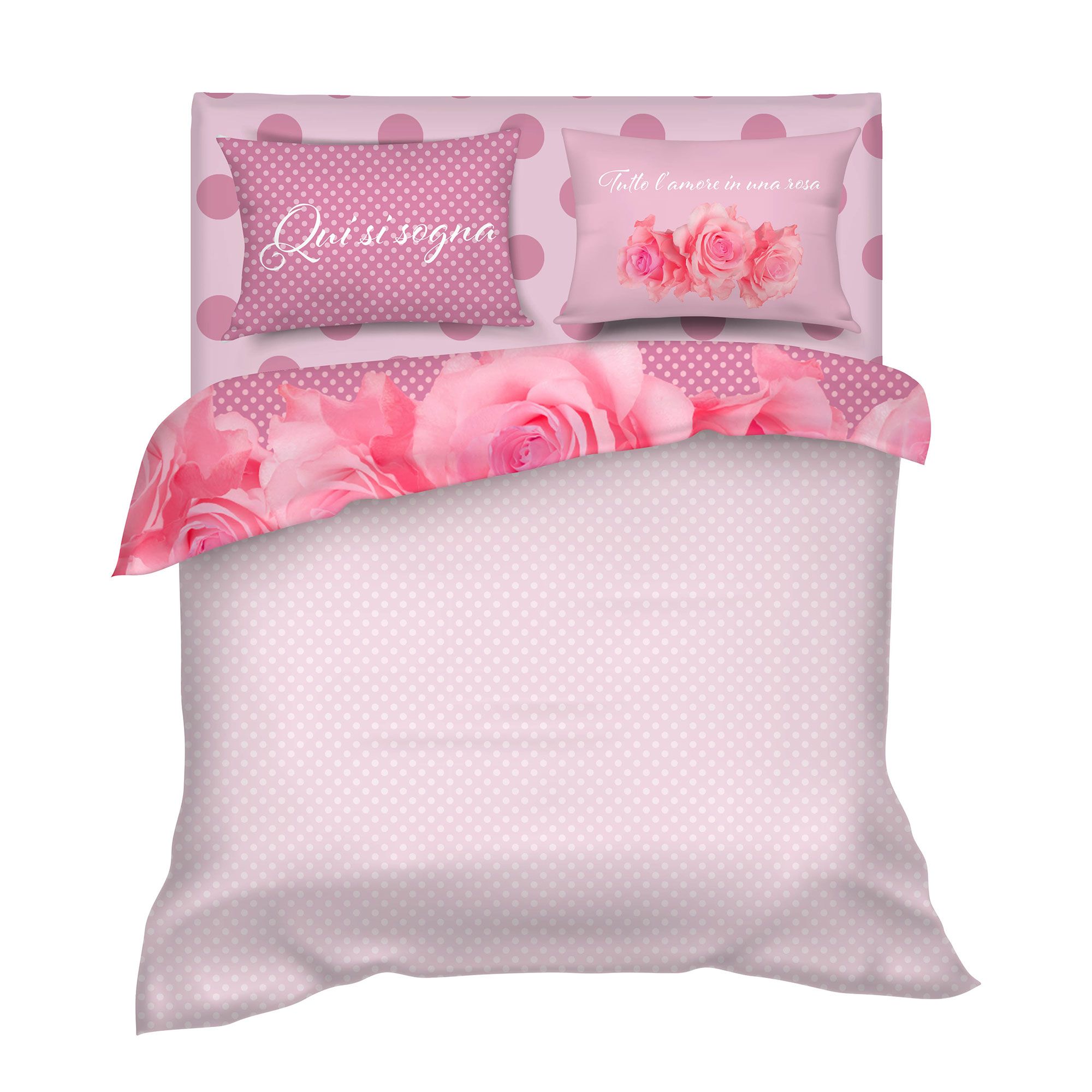 Camomilla Milano Home
Completo letto
Rose Confetto
in raso di cotone