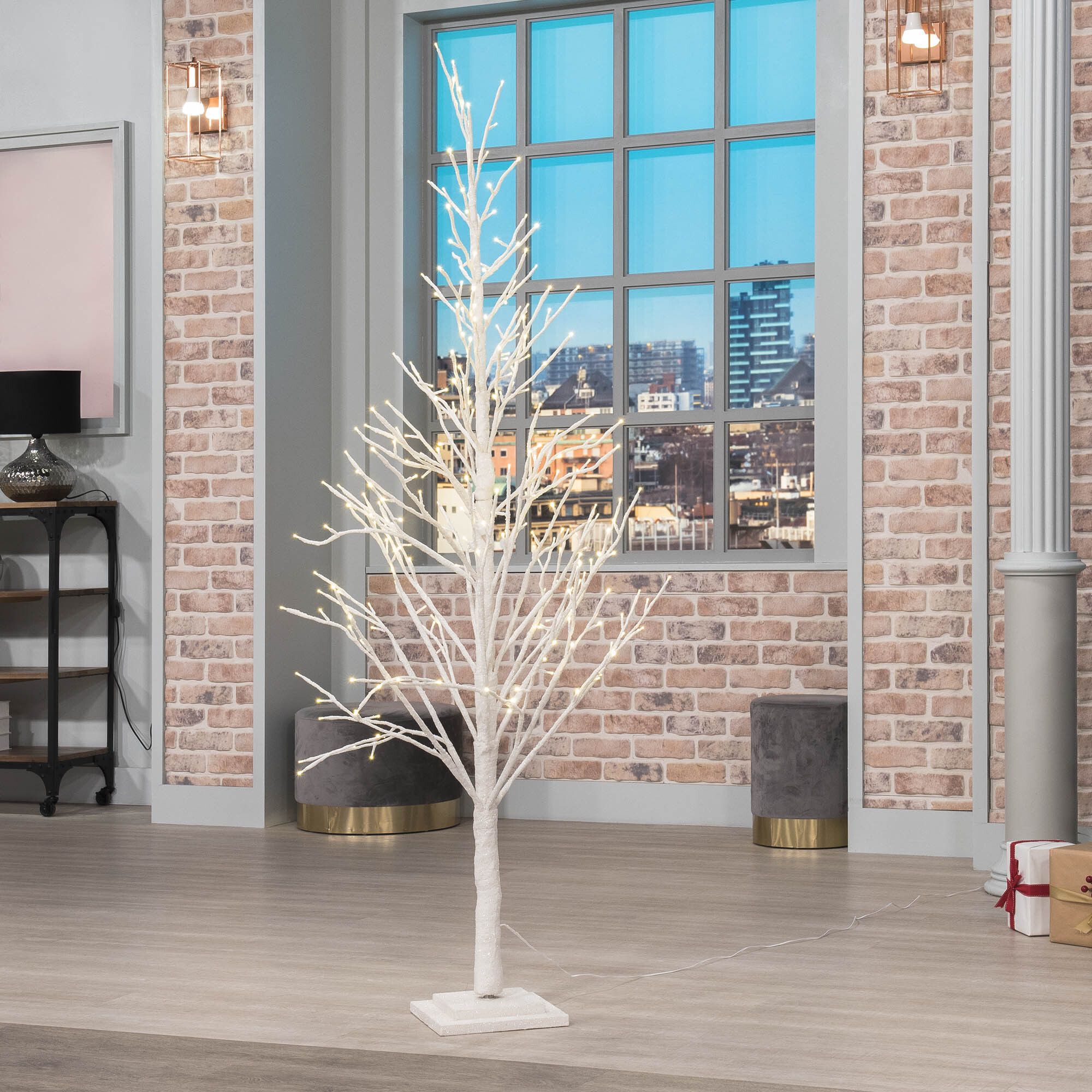 QVC Santa's Express Albero di Natale White Glitter 180cm