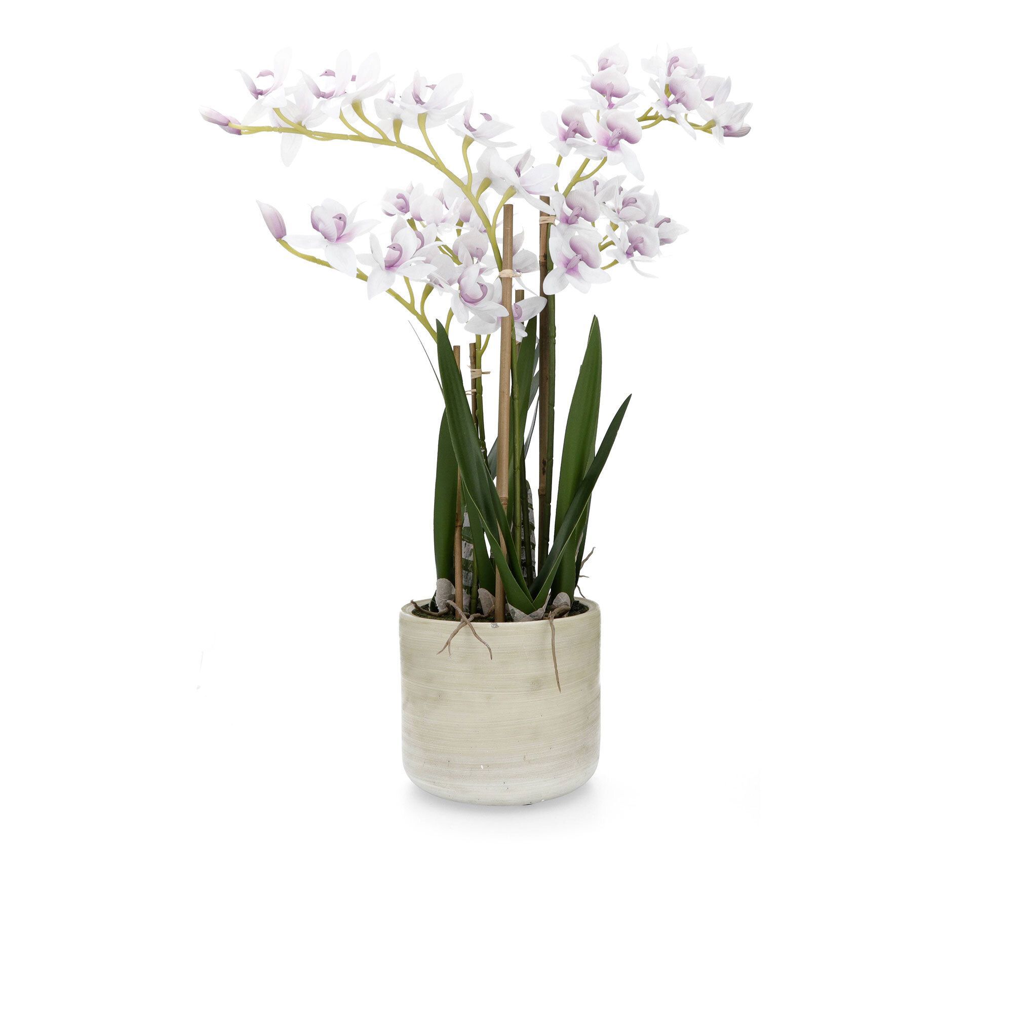 QVC Home Reflections Vaso bianco con orchidee finte