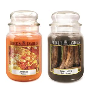 Price's Candles
Set candele in giara
Amber + Royal Oak
(2x630g)