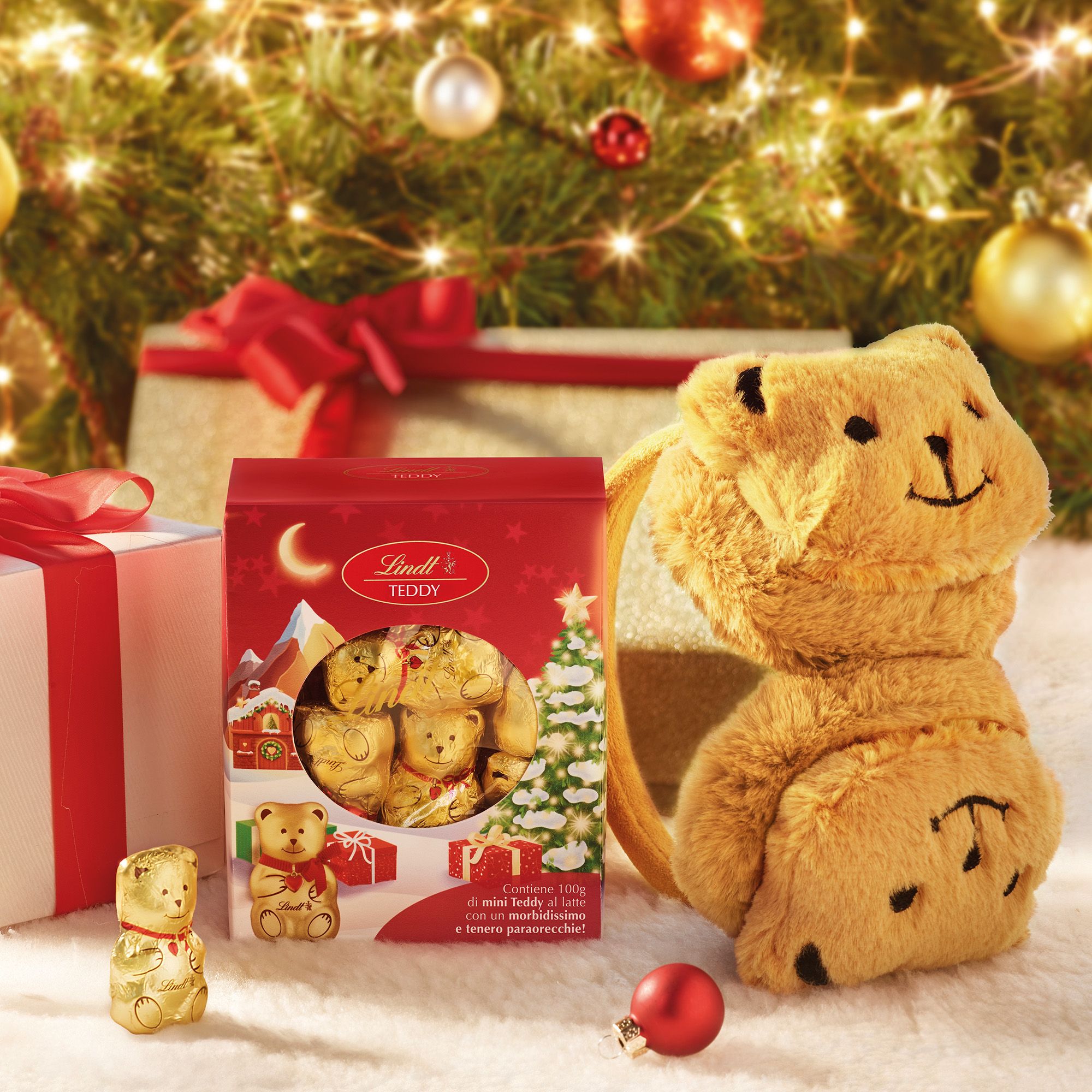 Lindt
Paraorecchie Teddy
e cioccolatini
orsetto (100g)