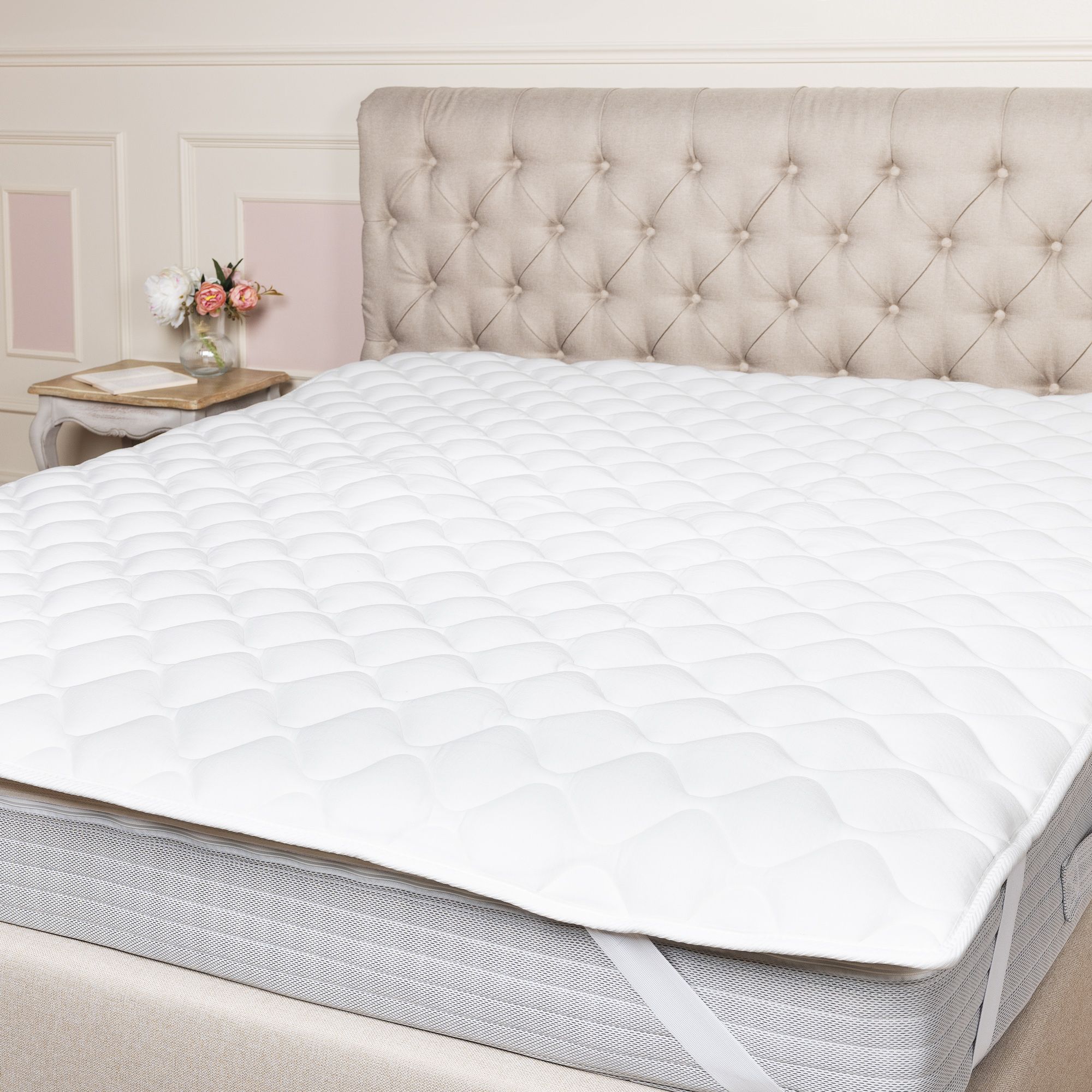 Crown Bedding Topper trapuntato Principe tessuto con fibra di bamboo