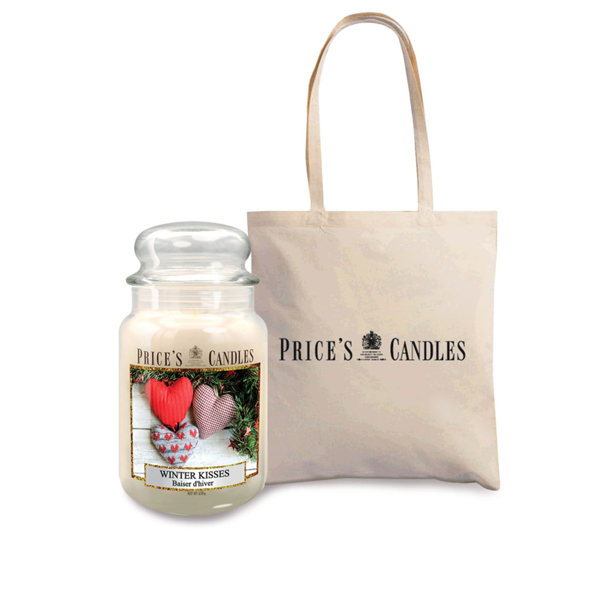 Image of Price's Candles Set candela Winter Kisses in giara grande con borsa061