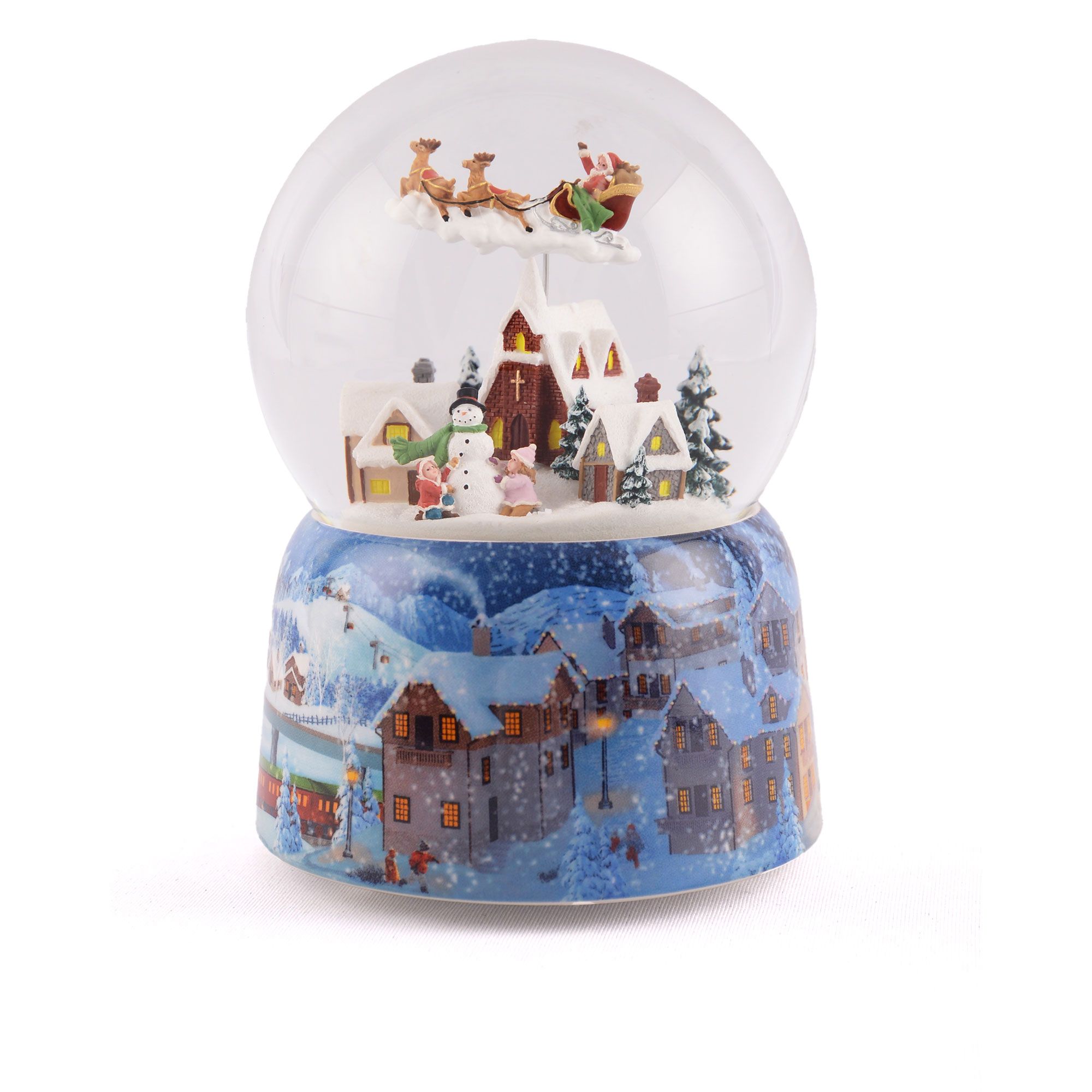 Il Mondo dei Carillon
Sfera di neve
con paesaggio,
slitta e renne