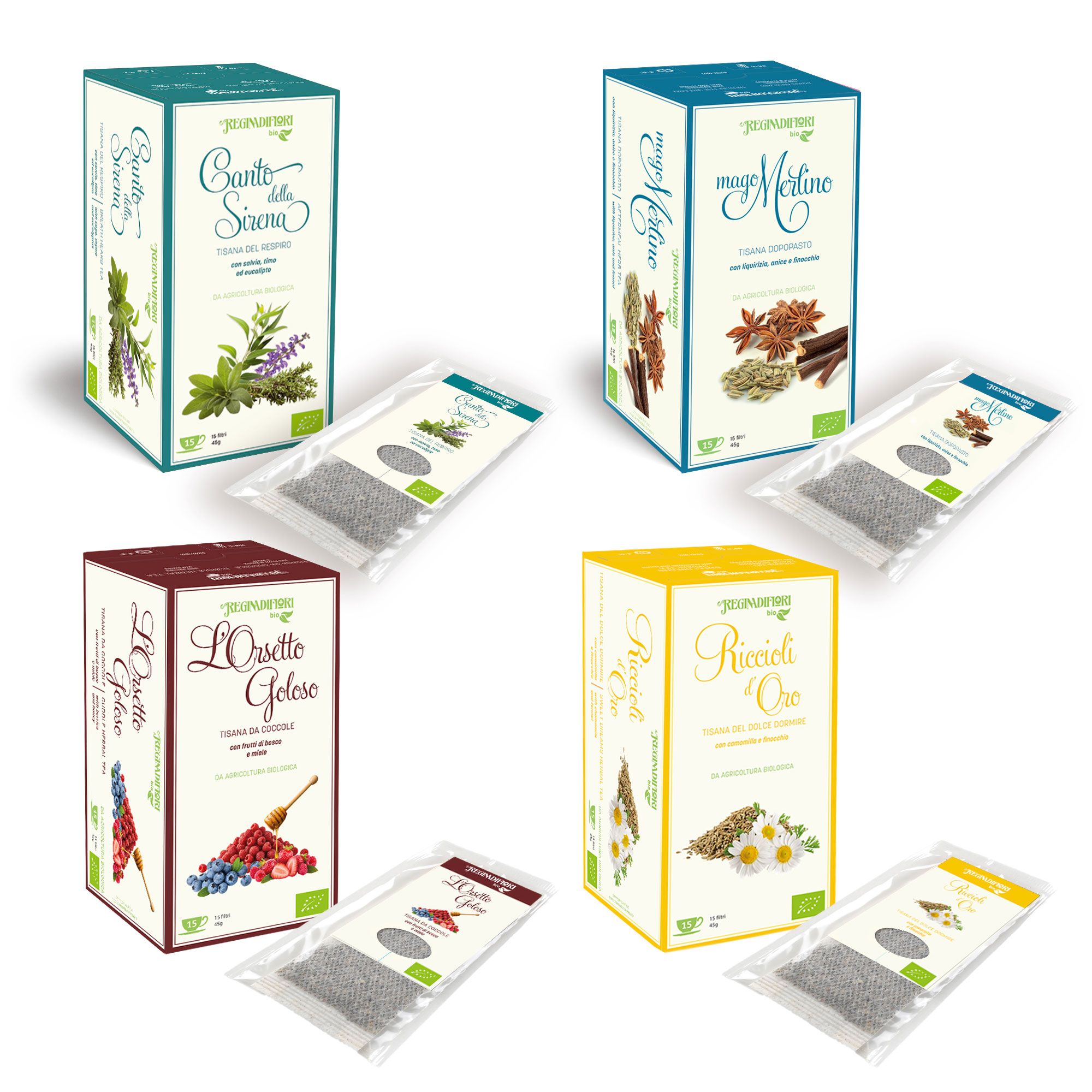 REGINAdiFIORI
Tisane bio
assortite
(4x15 filtri)