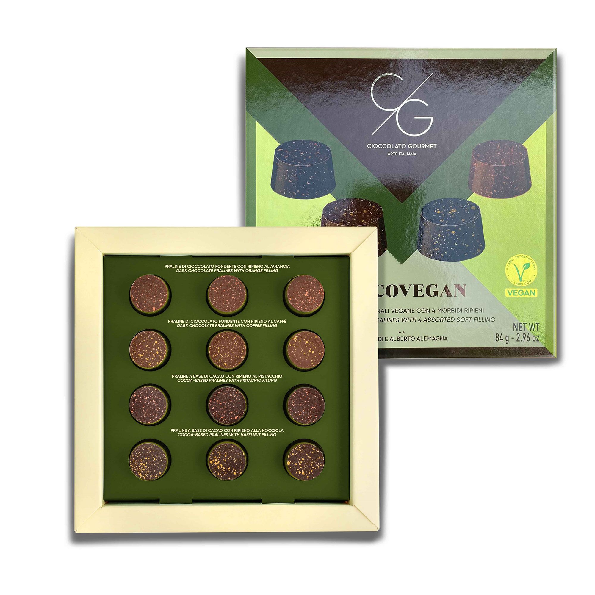 QVC Cioccolato Gourmet Ciocovegan 12 praline assortite vegane in 4 gusti