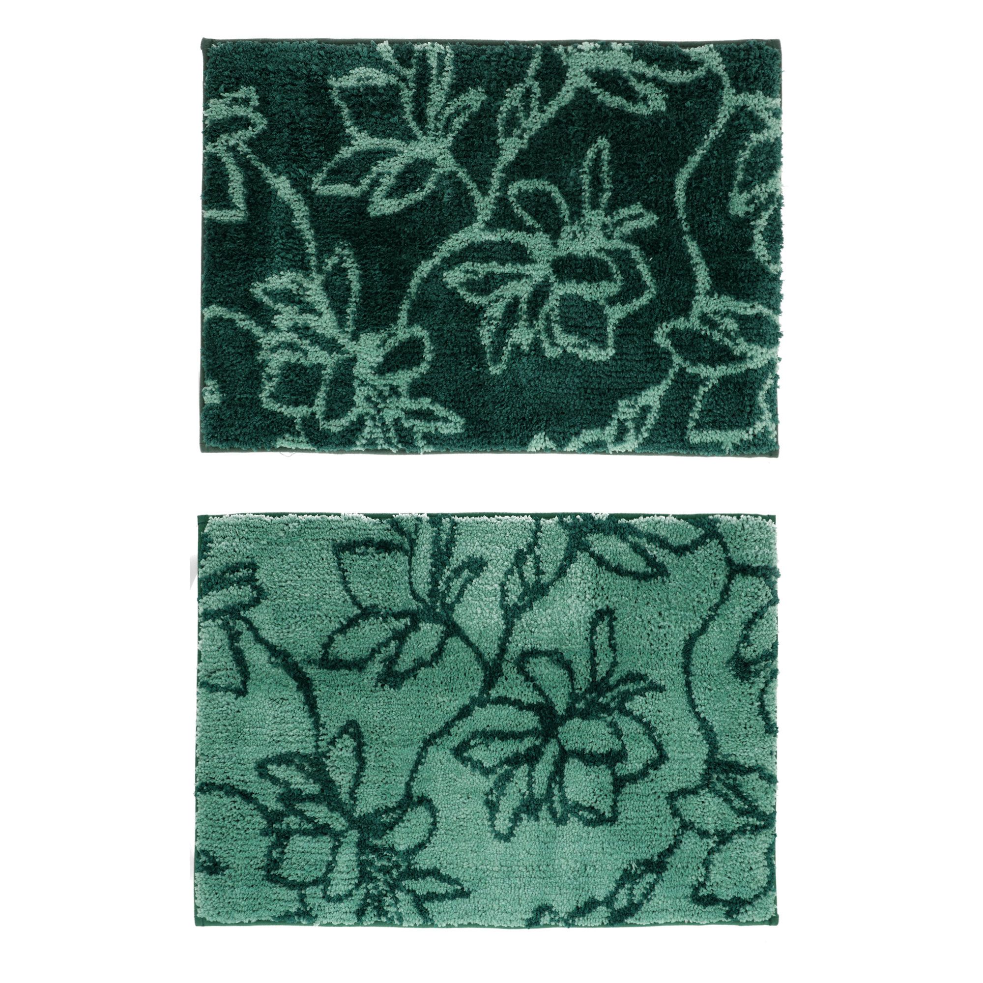 Casa Fondo Set 2 zerbini bicolore disegno fiori