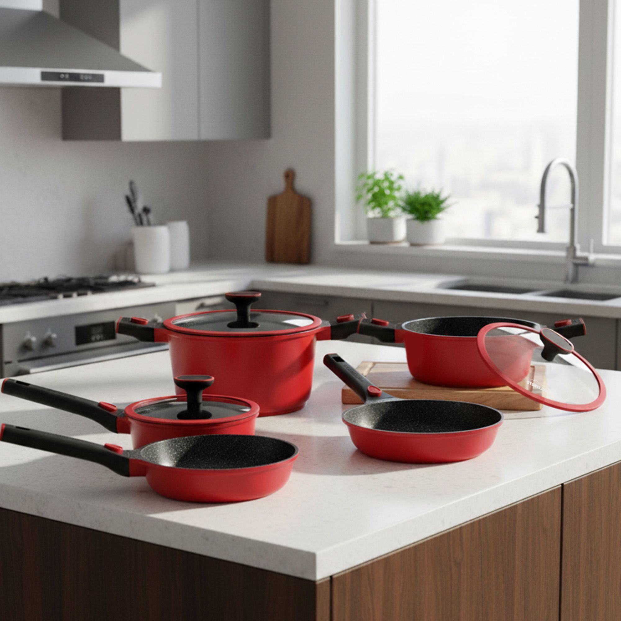 STONELINE
Set 8 pezzi Smart
batteria di pentole
e padelle