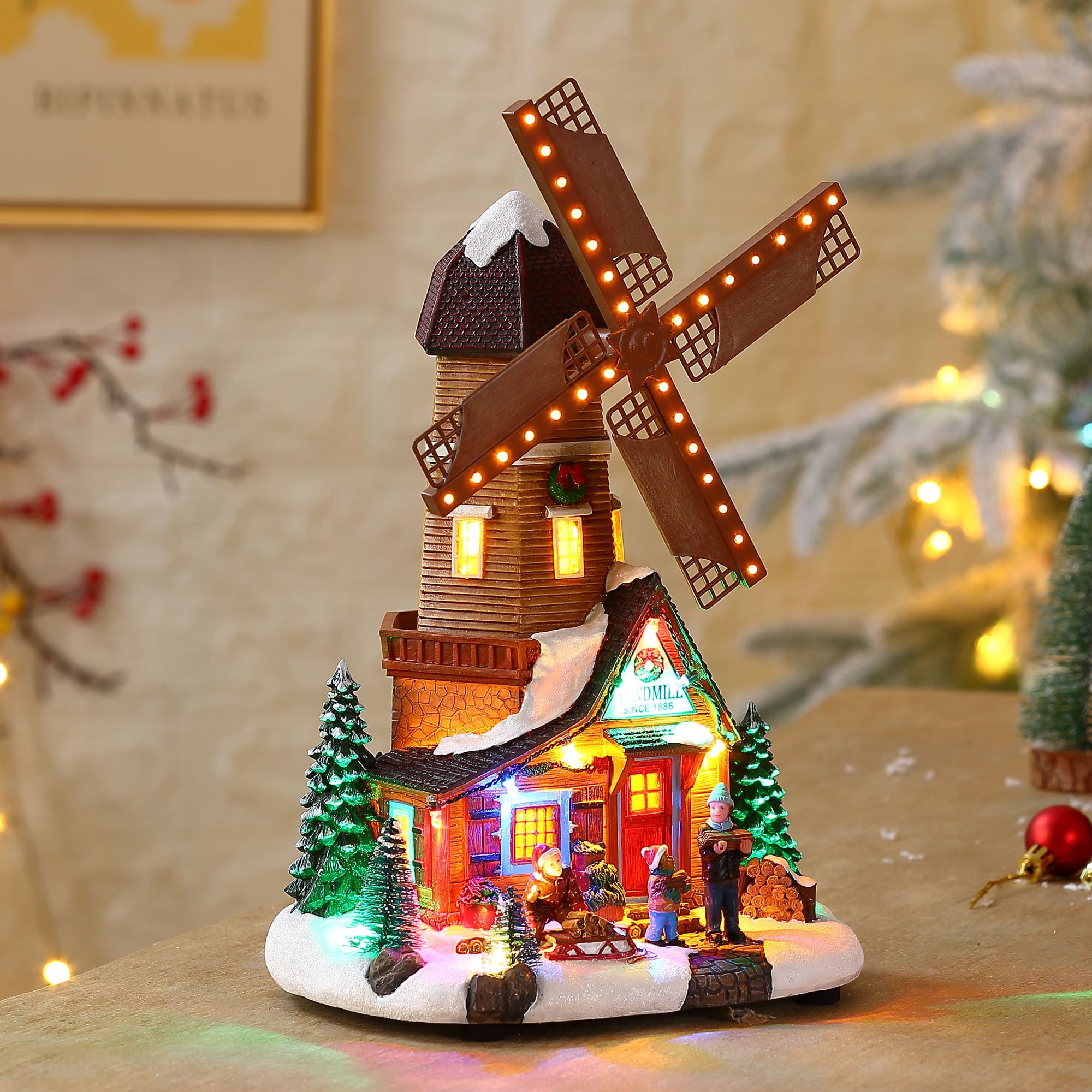 Il Mondo dei Carillon
Mulino a Vento
con paesaggio
e luci LED