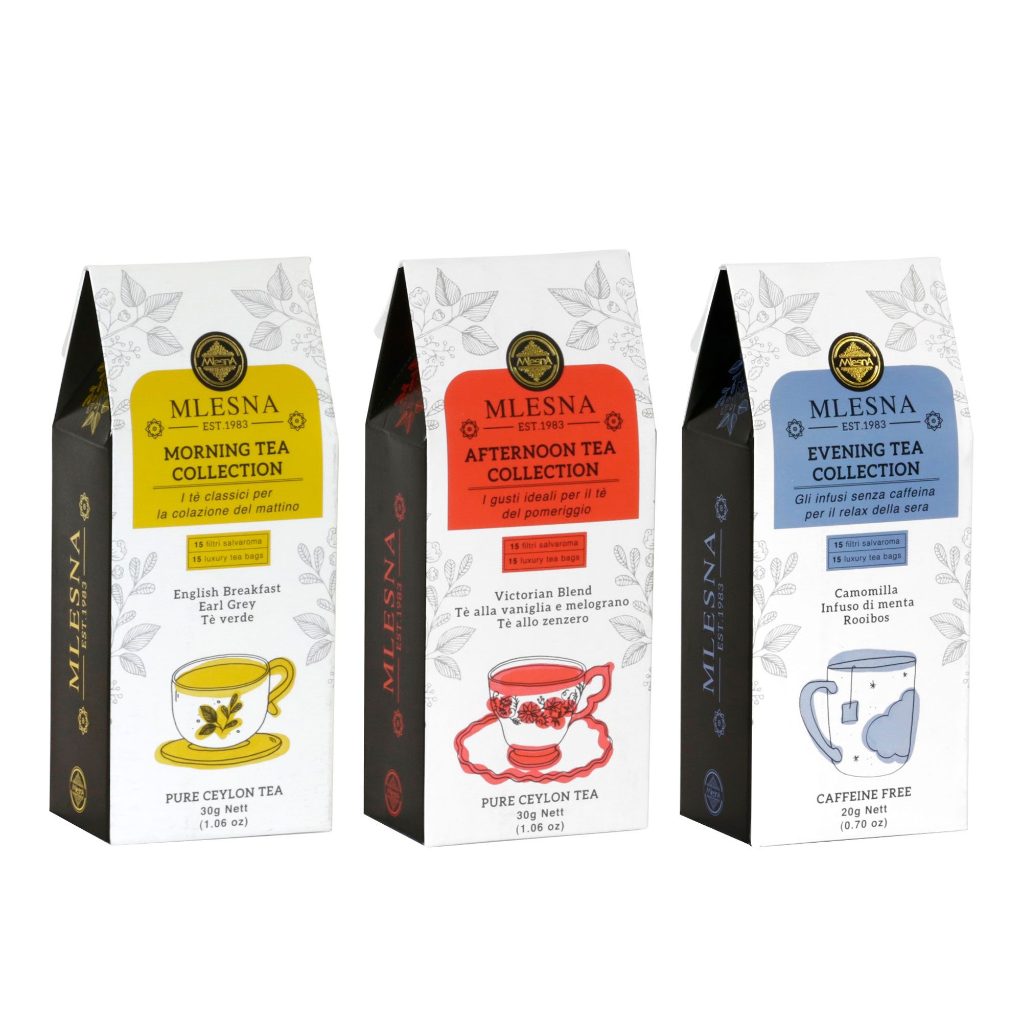 Mlesna 
Tè assortiti
di Ceylon
(4x15 filtri)