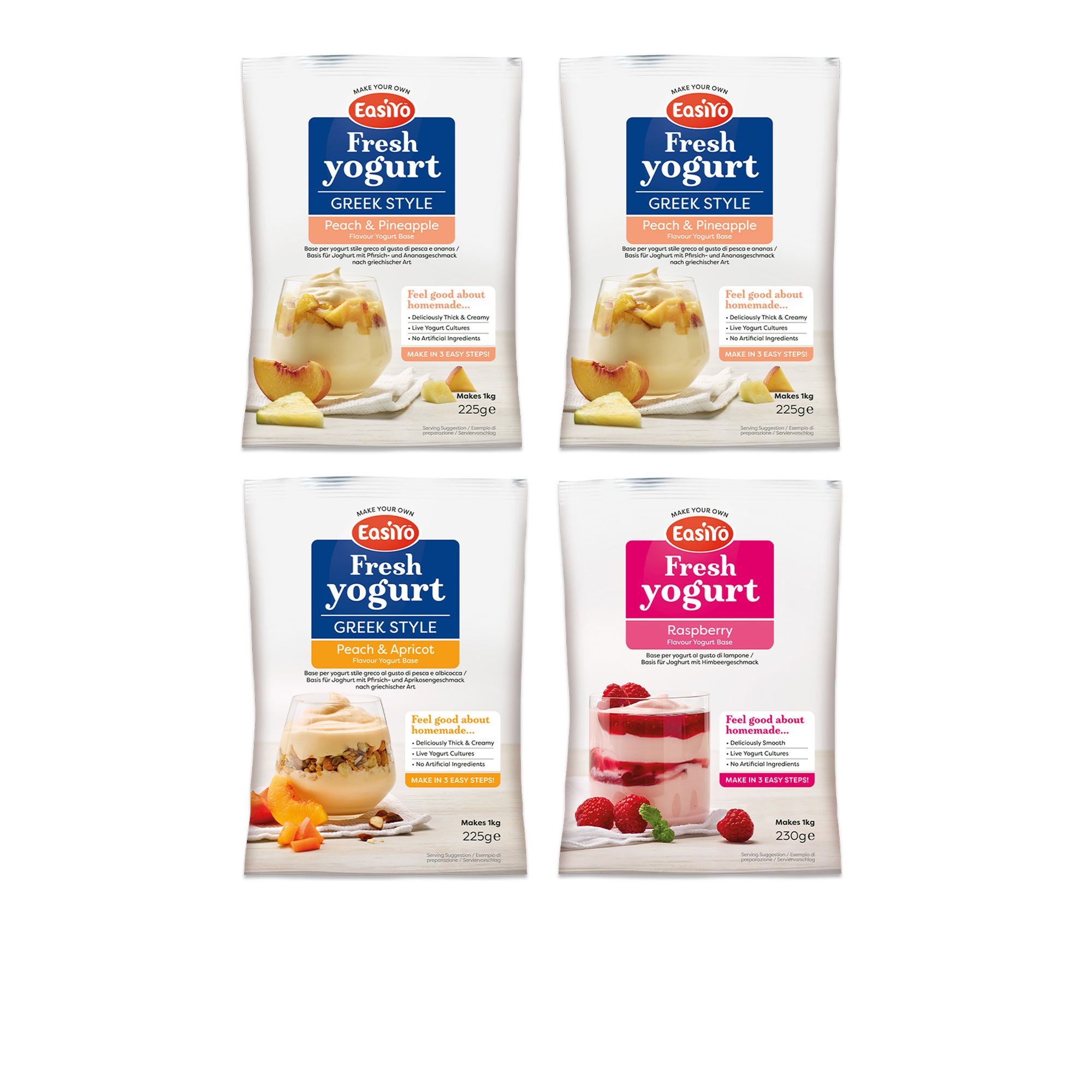 EasiYo Kit per 4kg di yogurt gusti frutta
