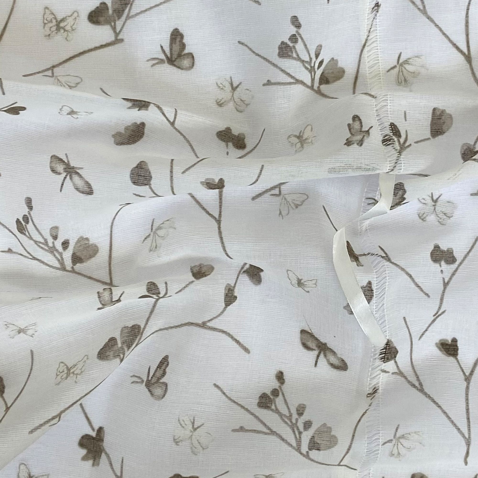 Bottega Textiles Tendina in tessuto semitrasparente Lory con ricamo floreale