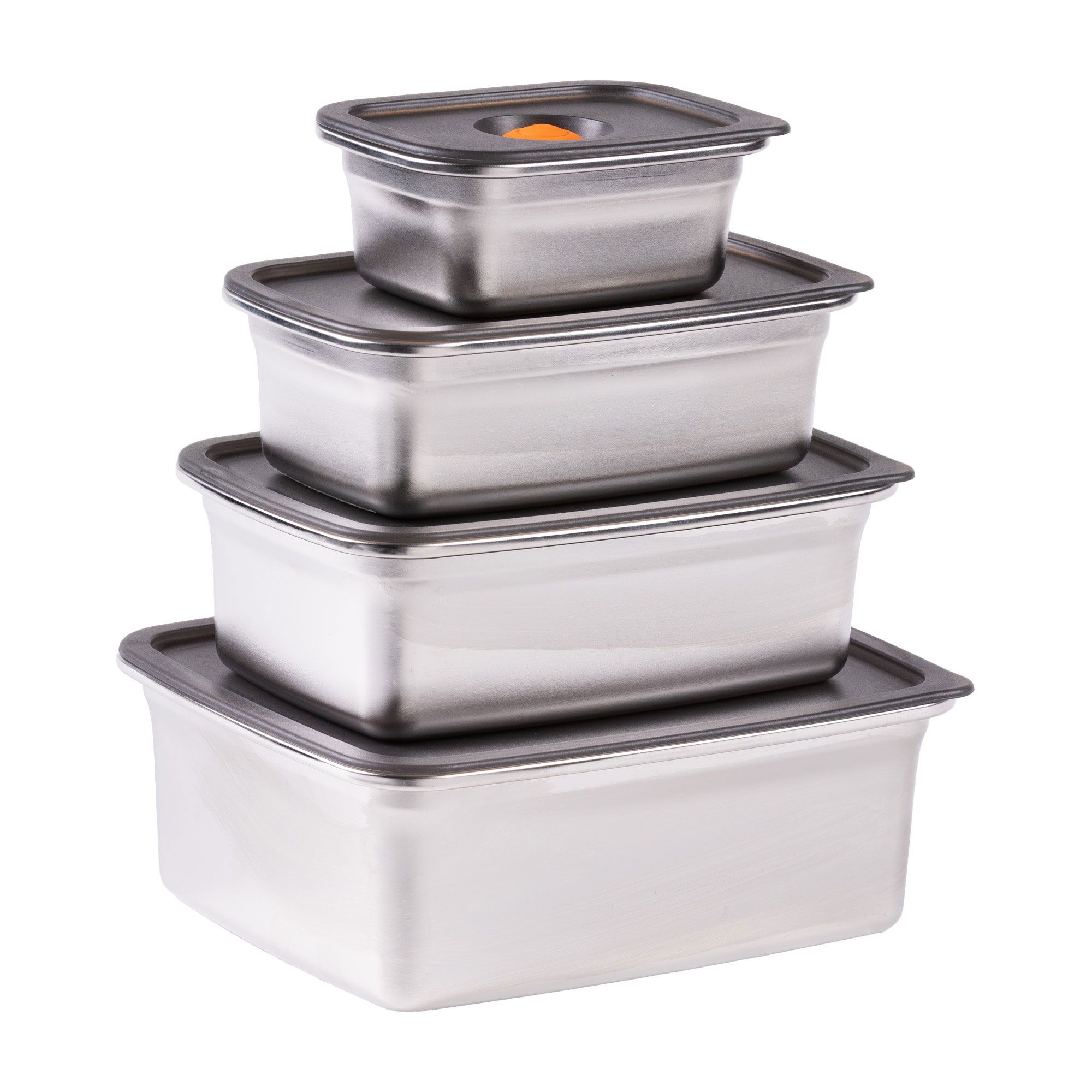 Stoneline
4 contenitori in
acciaio inossidabile
+ 4 coperchi neri