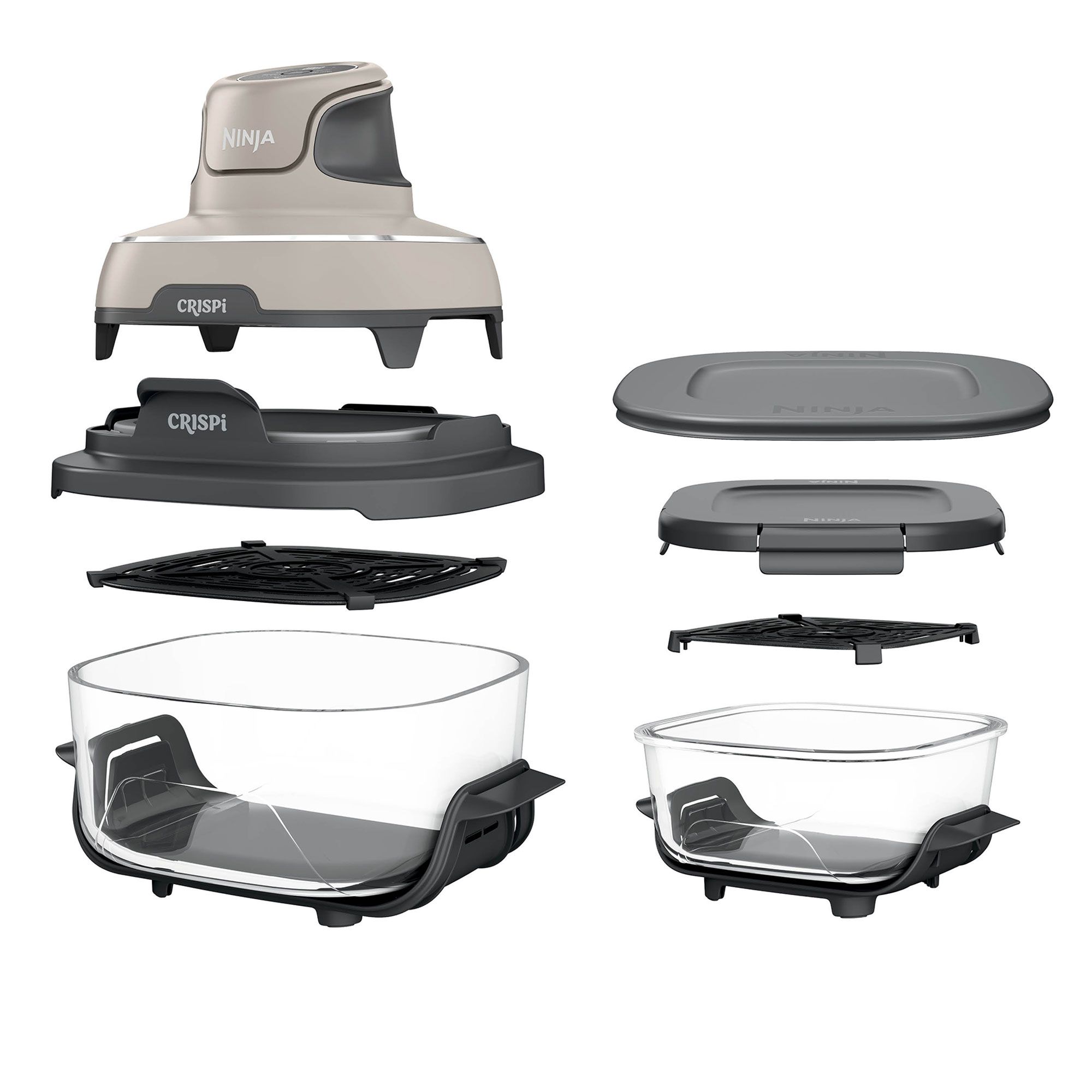 Ninja Crispi
Friggirice ad aria
con 2 contenitori
in vetro, 1700W