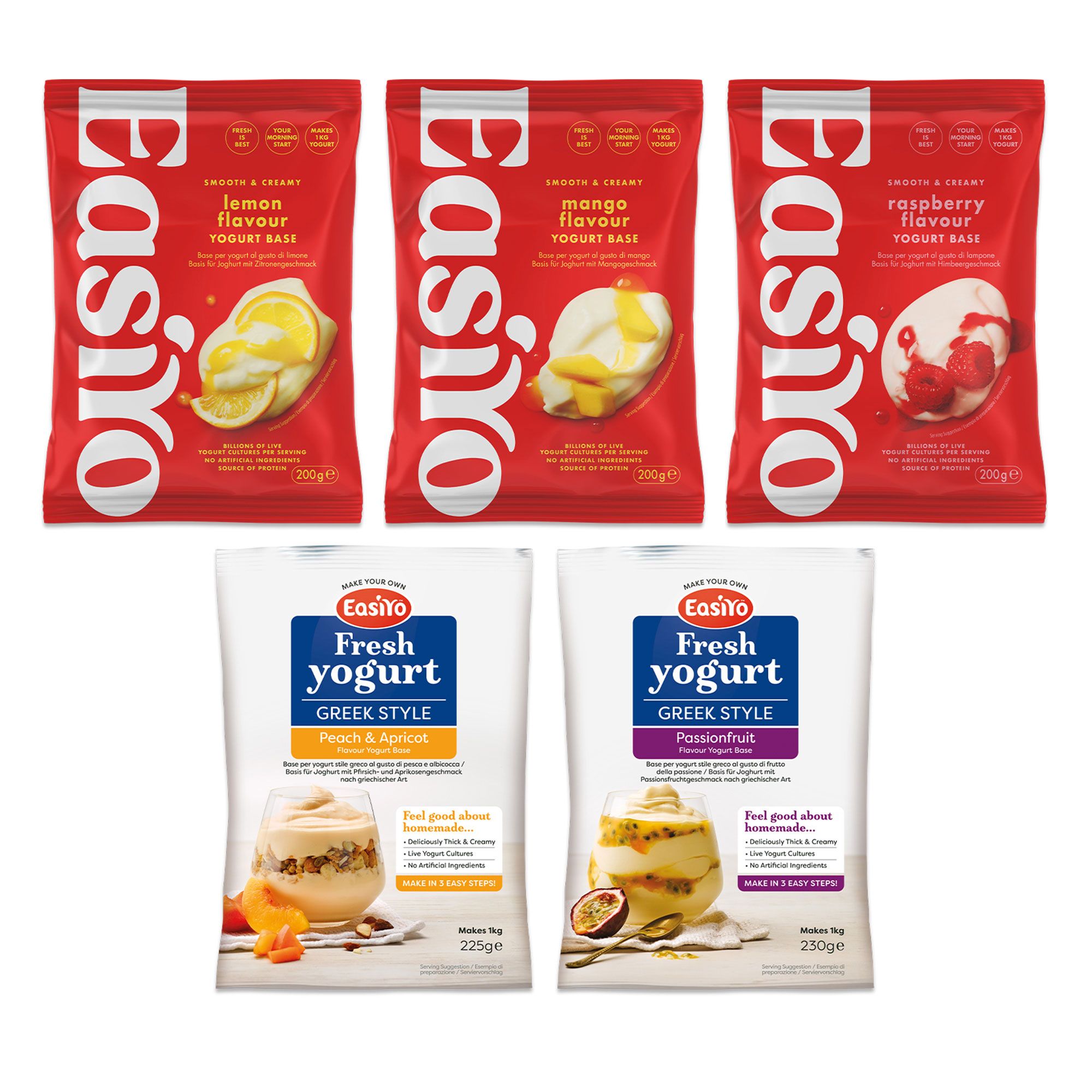 Easiyo
Kit 5kg di
yogurt stile greco
gusto frutta