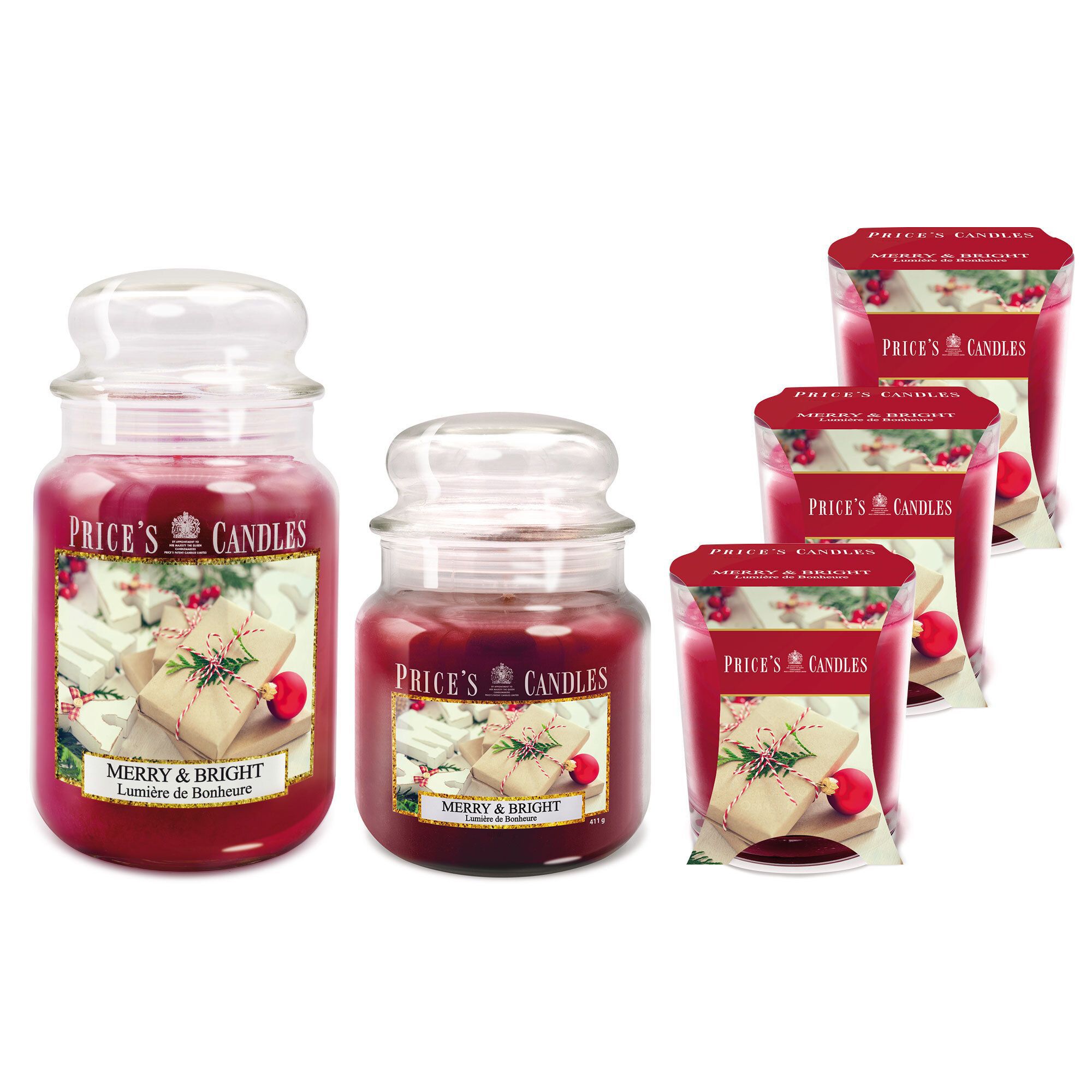 QVC Price's Candles Set 5 candele in giara e bicchiere