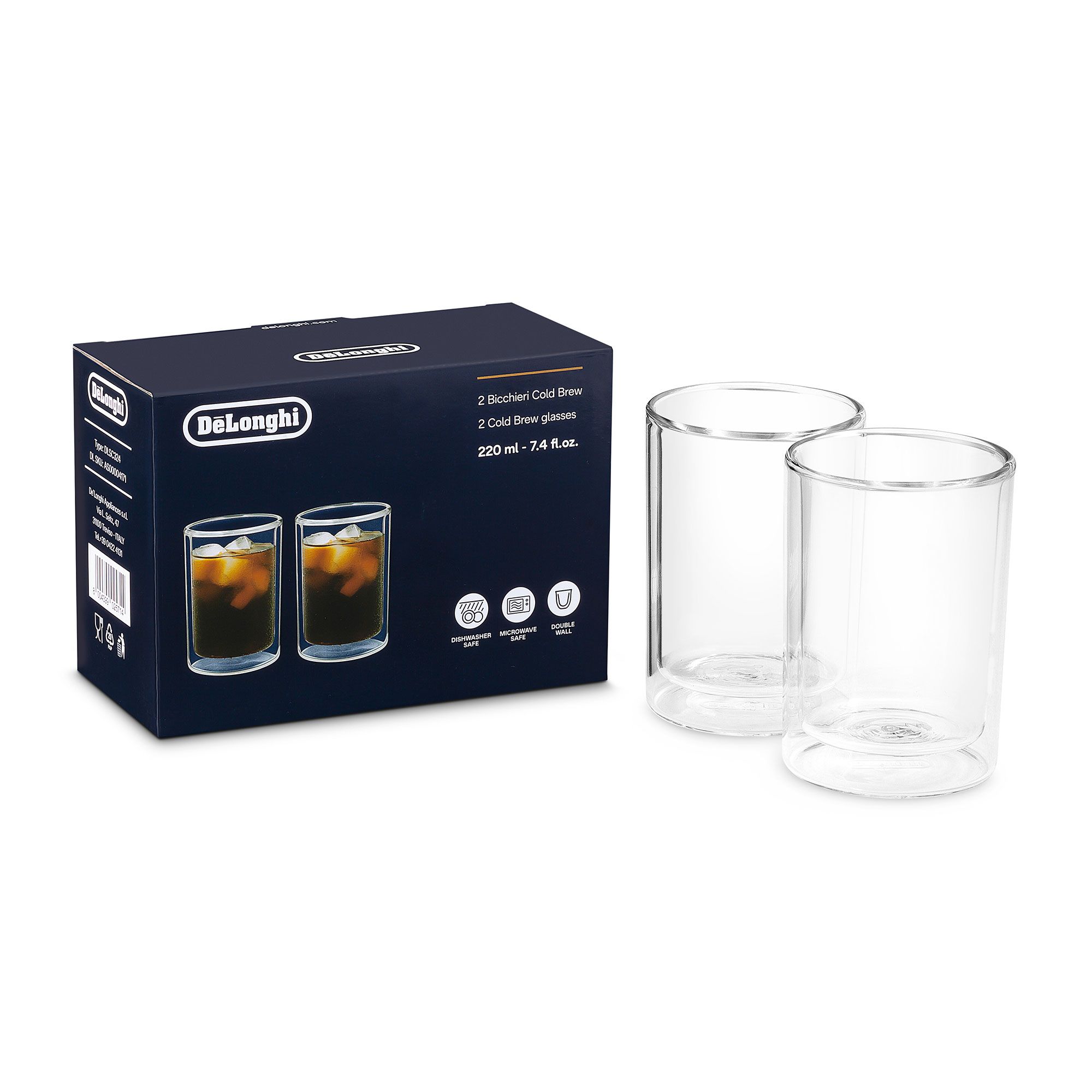 De'Longhi
Set 2 bicchieri
in vetro, 220 ml
idoneo al microonde
