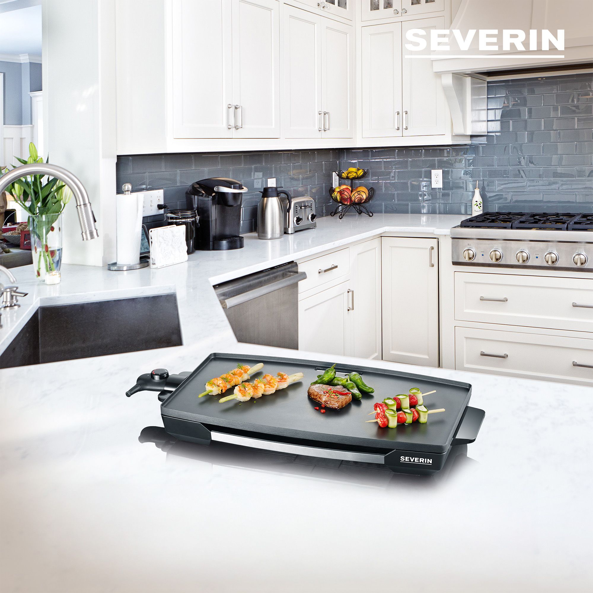 Severin KG2397
Grill da tavolo
Stile Peppan Yaki
Piastra in ghisa XXL