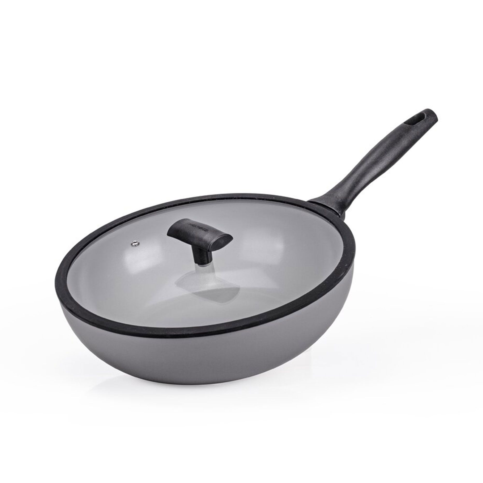 Moneta
Wok Ø30 cm
manico in bakelite
e coperchio in vetro