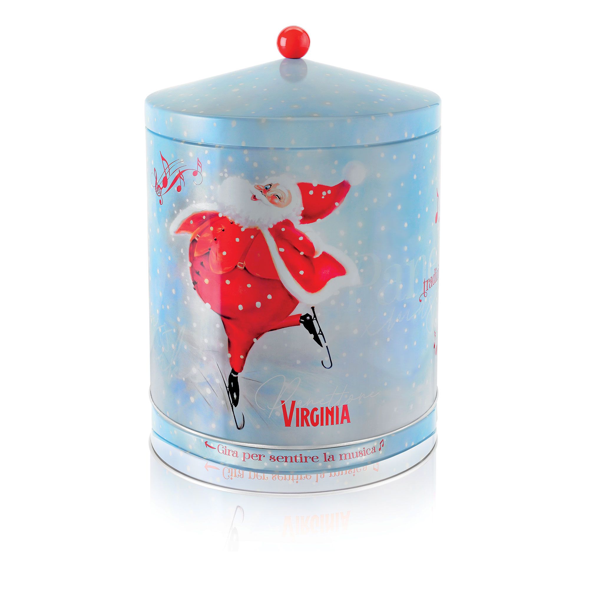 Amaretti Virginia
Panettone classico
in latta con Babbo
Natale (1kg)