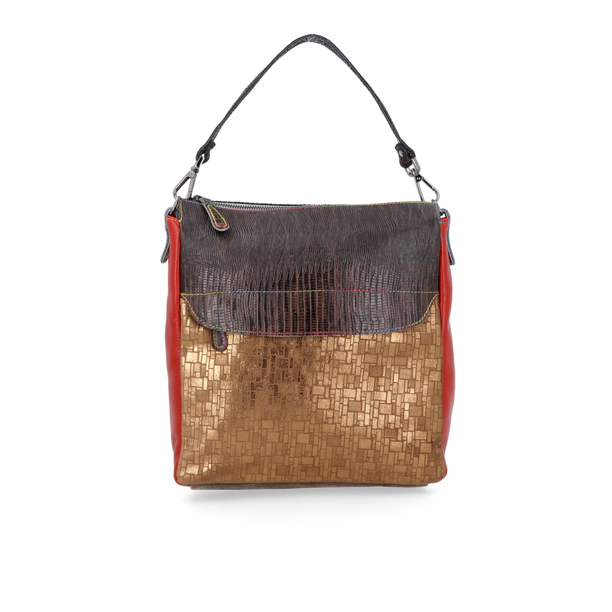 Image of Borsa a spalla in pelle patchwork Country Bag