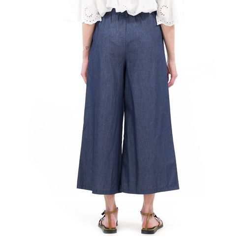 Lucrezia Sciortino Pantaloni gaucho in chambray di cotone - QVC Italia