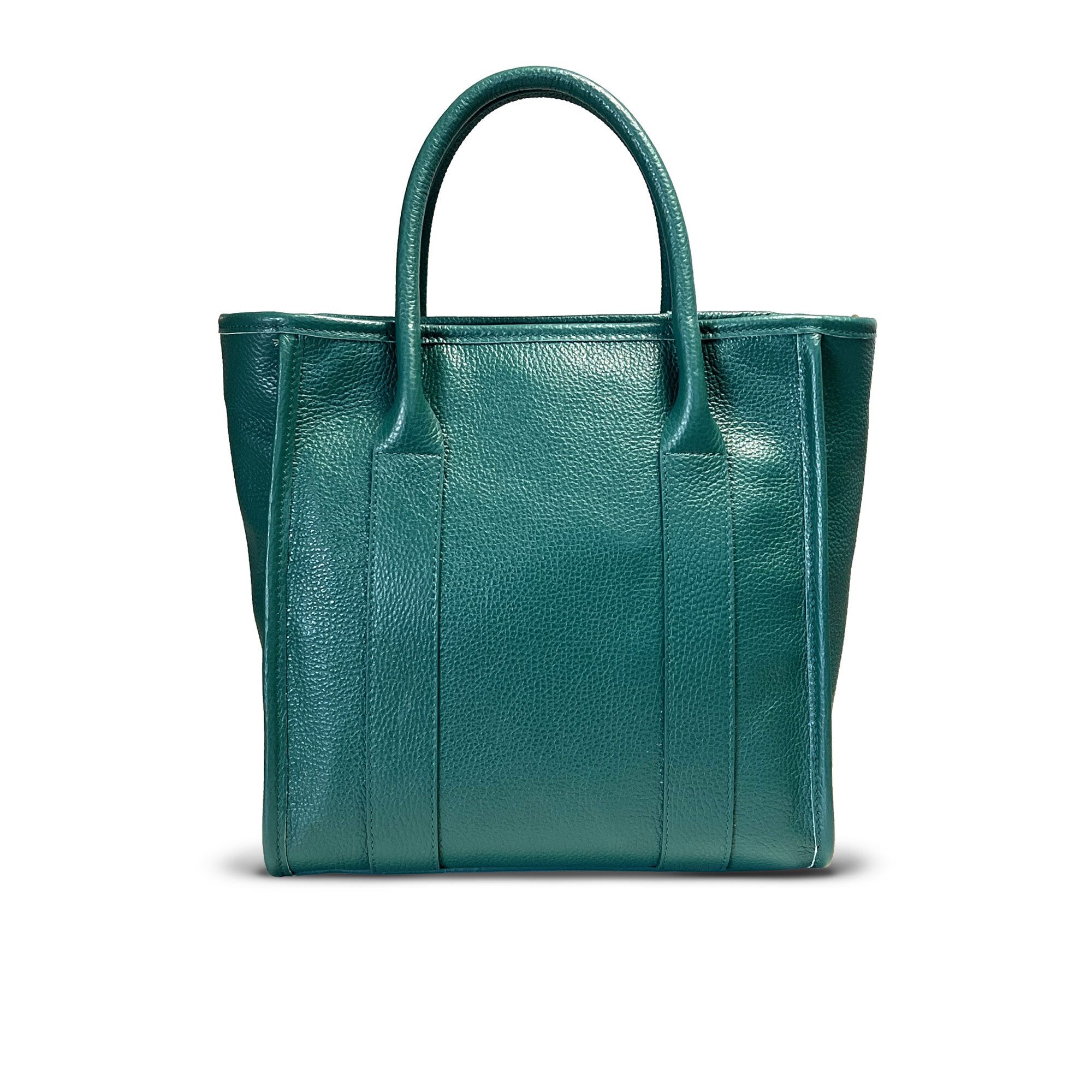 Image of Shopping bag Olivia in pelle con manici e tracolla