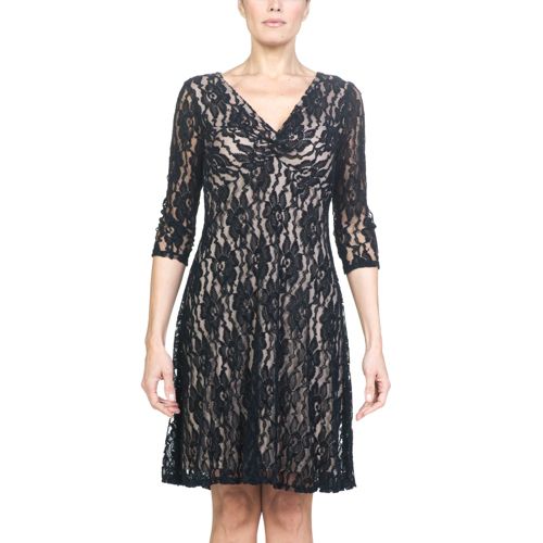 Tiana B Abito in pizzo foderato linea svasata - QVC Italia