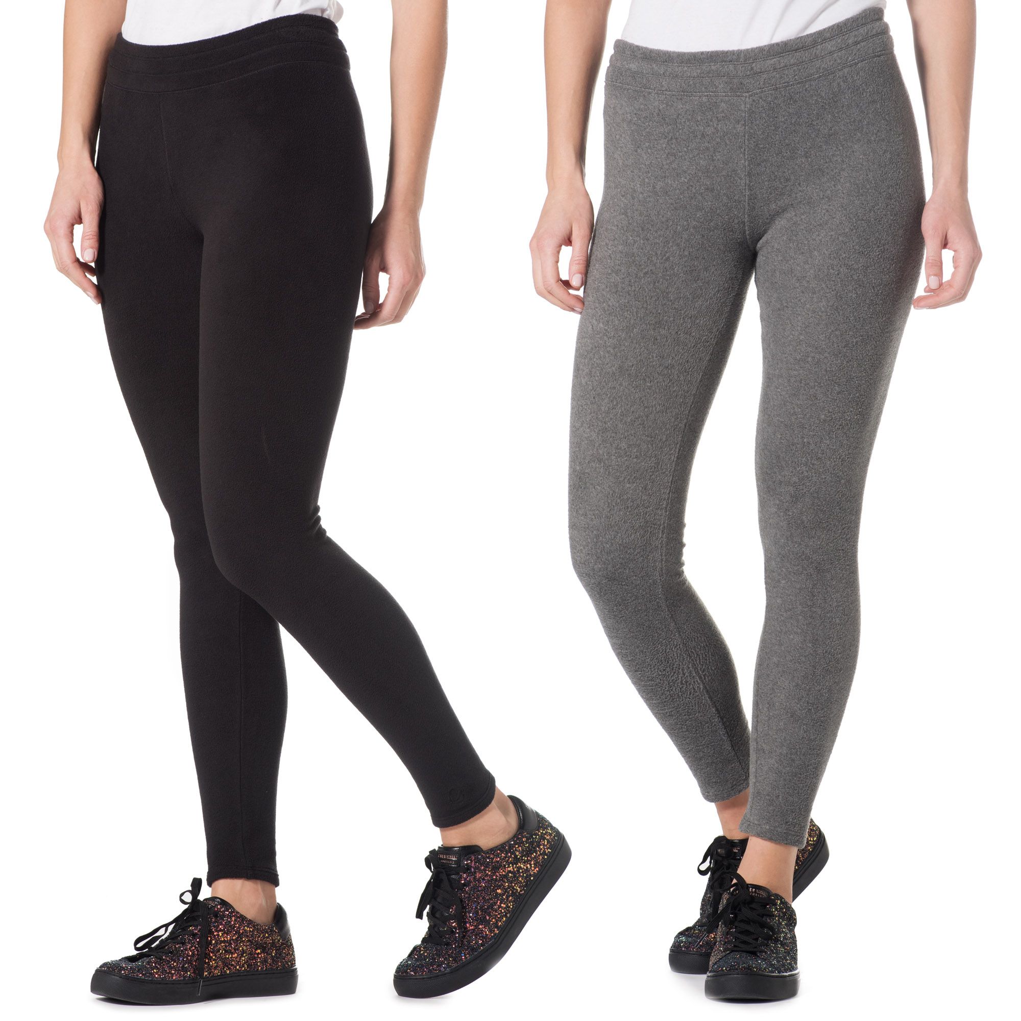 Cuddl Duds Set 2 leggings elastico in vita mano velluto QVC Italia