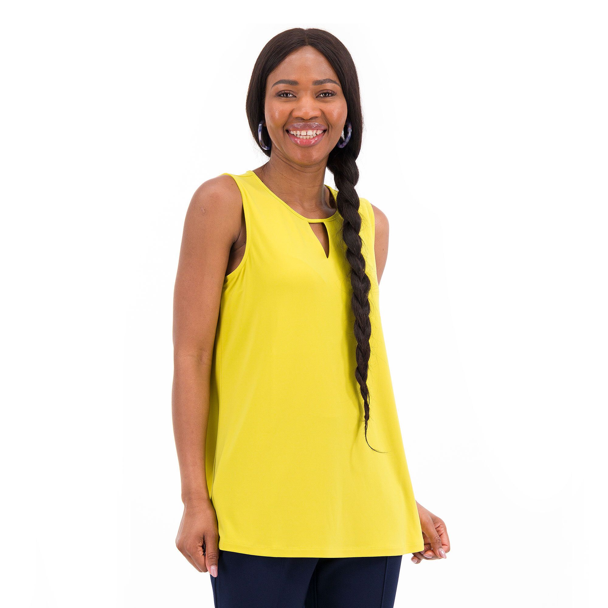 Nina Leonard Top smanicato e sciancrato con apertura a V QVC Italia