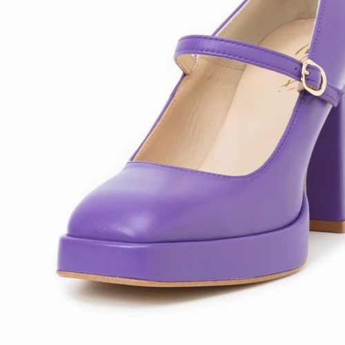 Galieti Mary Jane in pelle con plateau tacco 9,5cm - QVC Italia