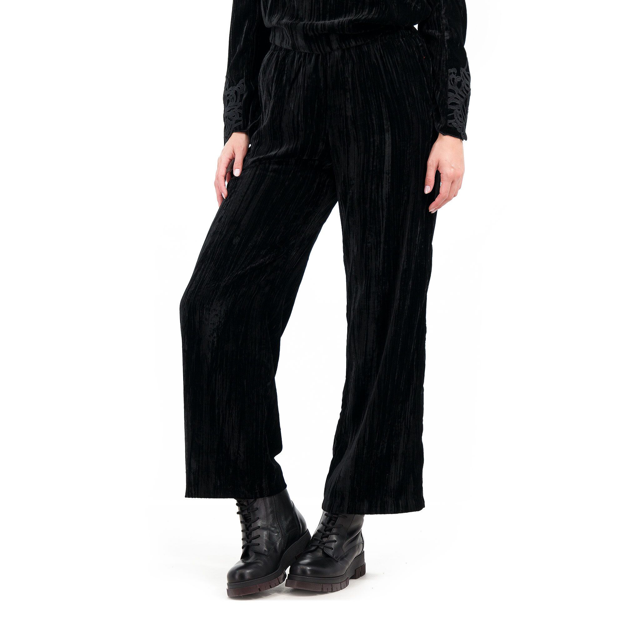 Pantapalazzo velluto a coste ottanio