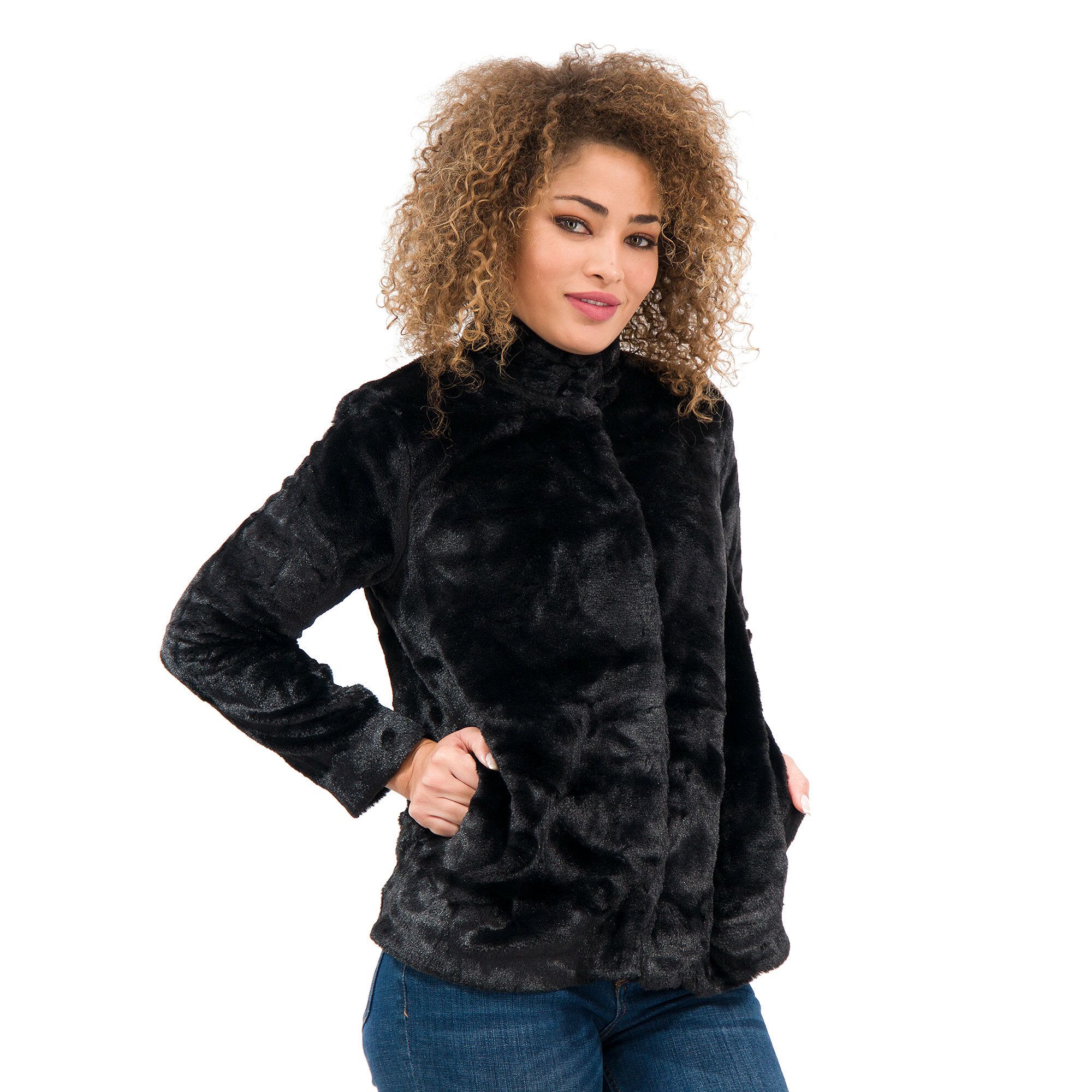 Cuddl Duds Cardigan in tessuto morbido con collo alto QVC Italia